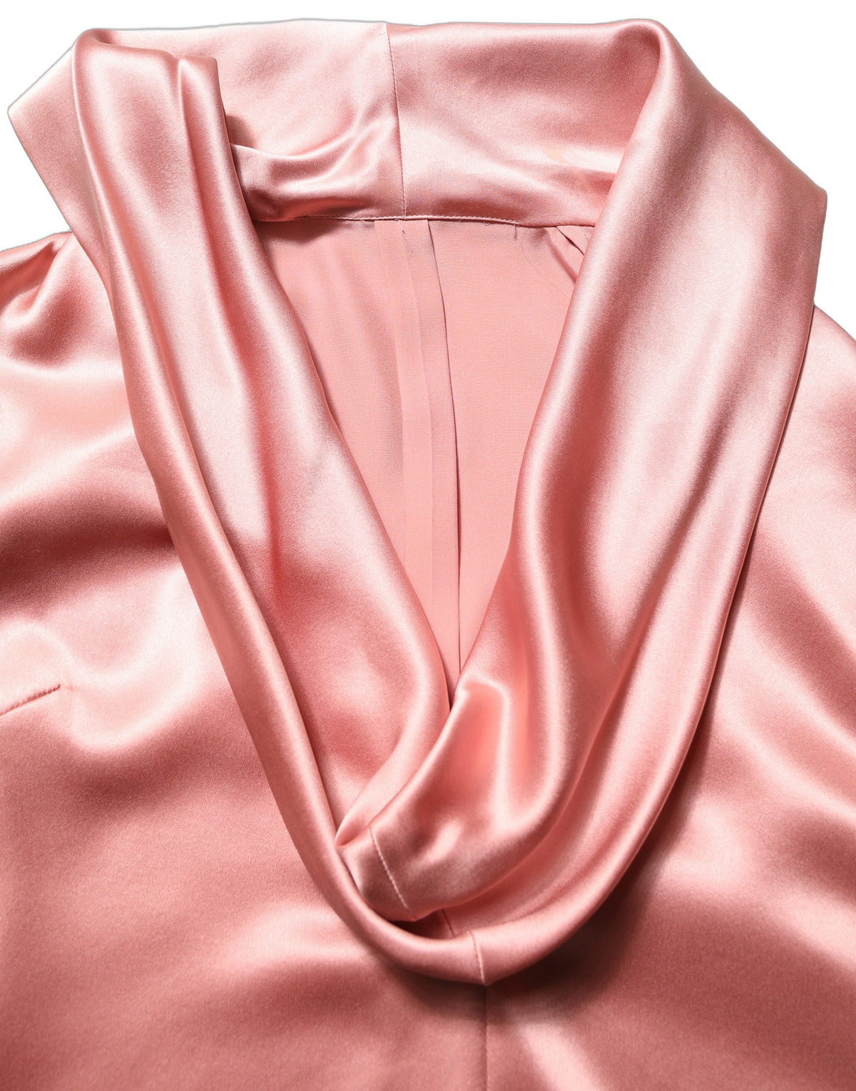 Dolce & Gabbana Pink Satin Silk V-neck Long Sleeves Blouse Women's Top (Pre-Owned)