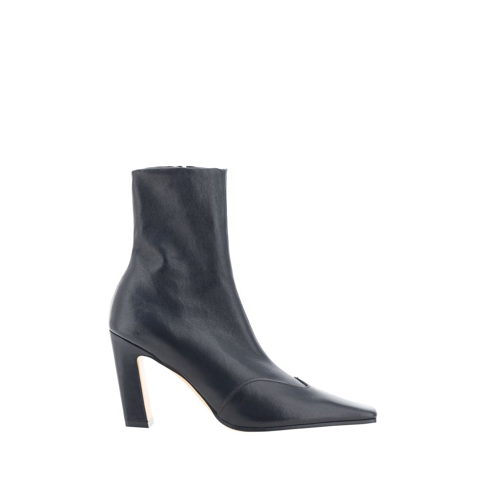 Khaite Black Calf Leather Bos Taurus Ankle Women's Boots