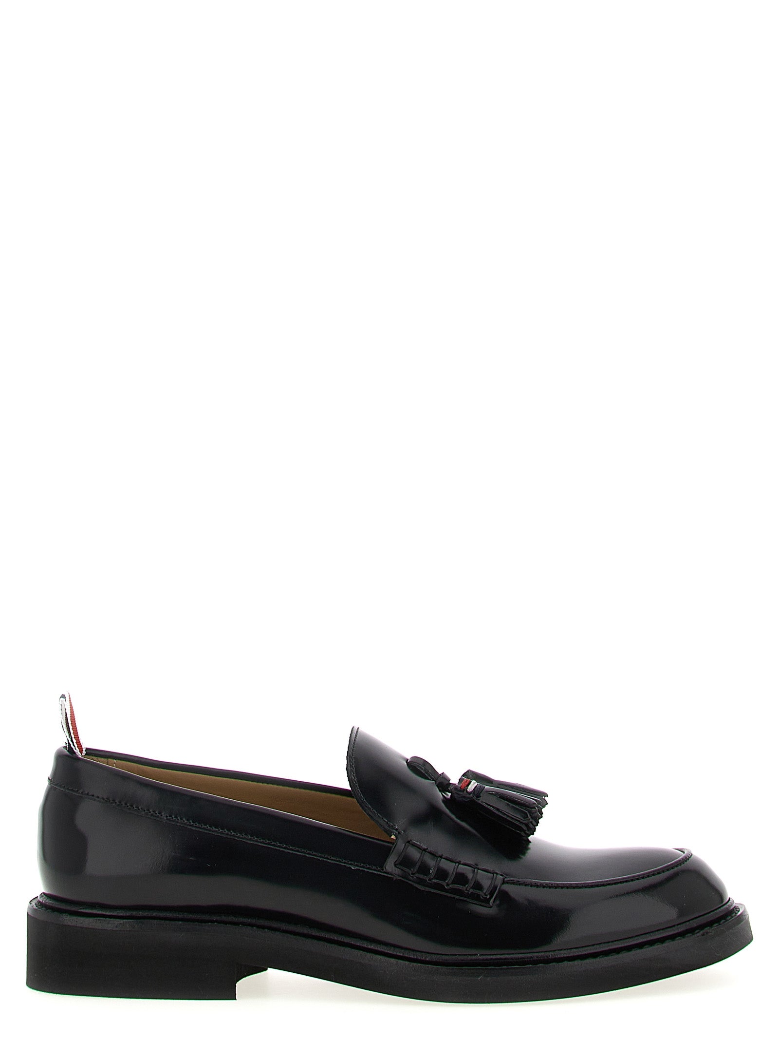 Thom Browne Black Calfskin Slip-On Women's Loafers