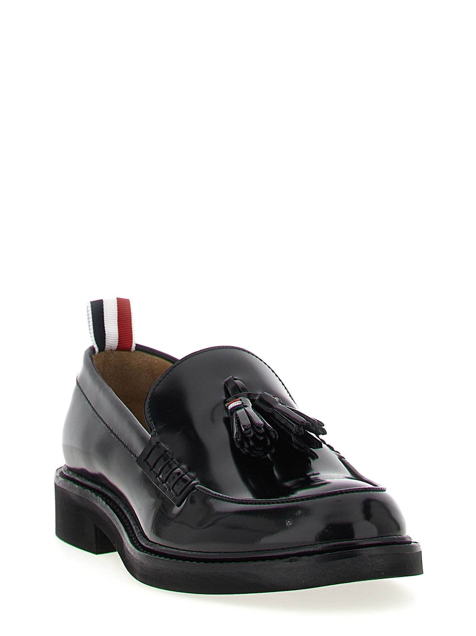 Thom Browne Black Calfskin Slip-On Women's Loafers