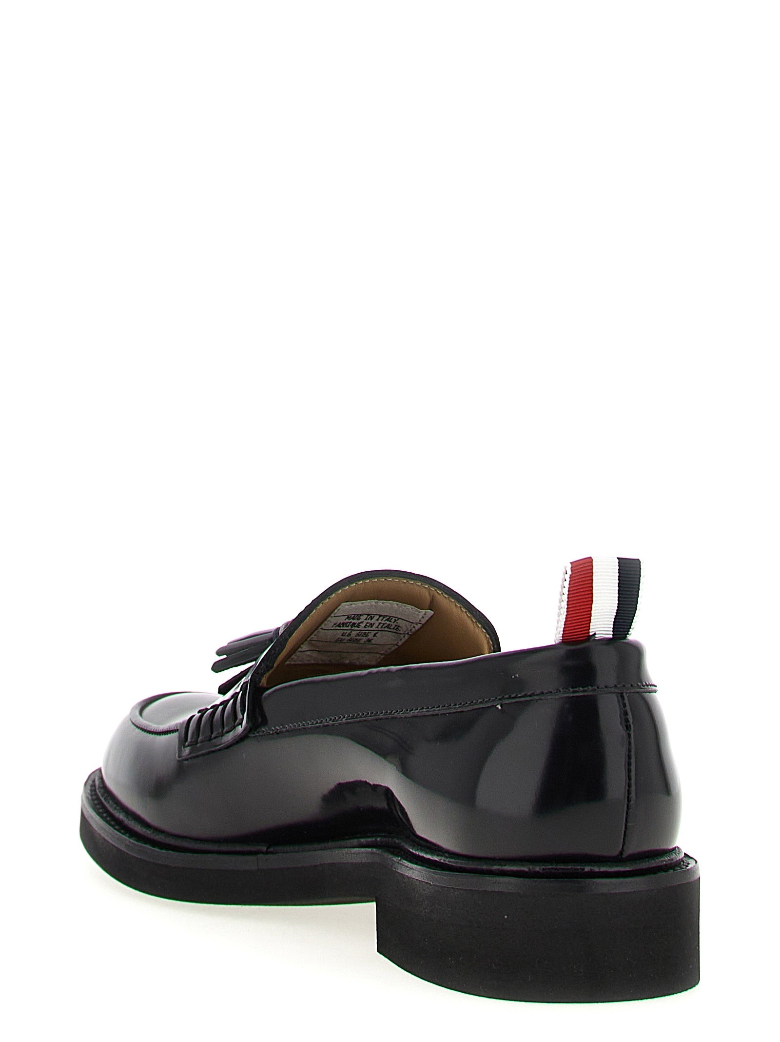 Thom Browne Black Calfskin Slip-On Women's Loafers