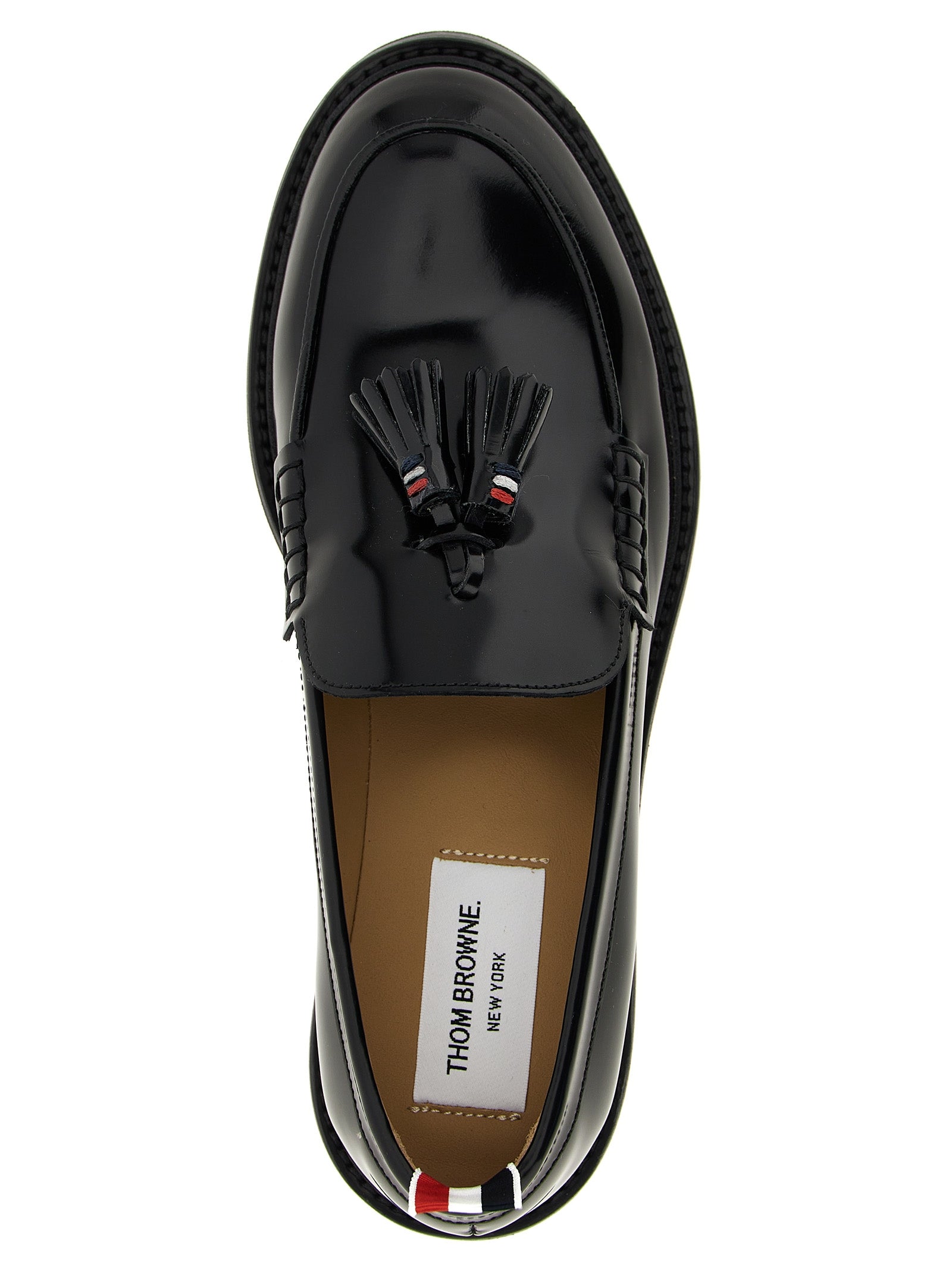 Thom Browne Black Calfskin Slip-On Women's Loafers