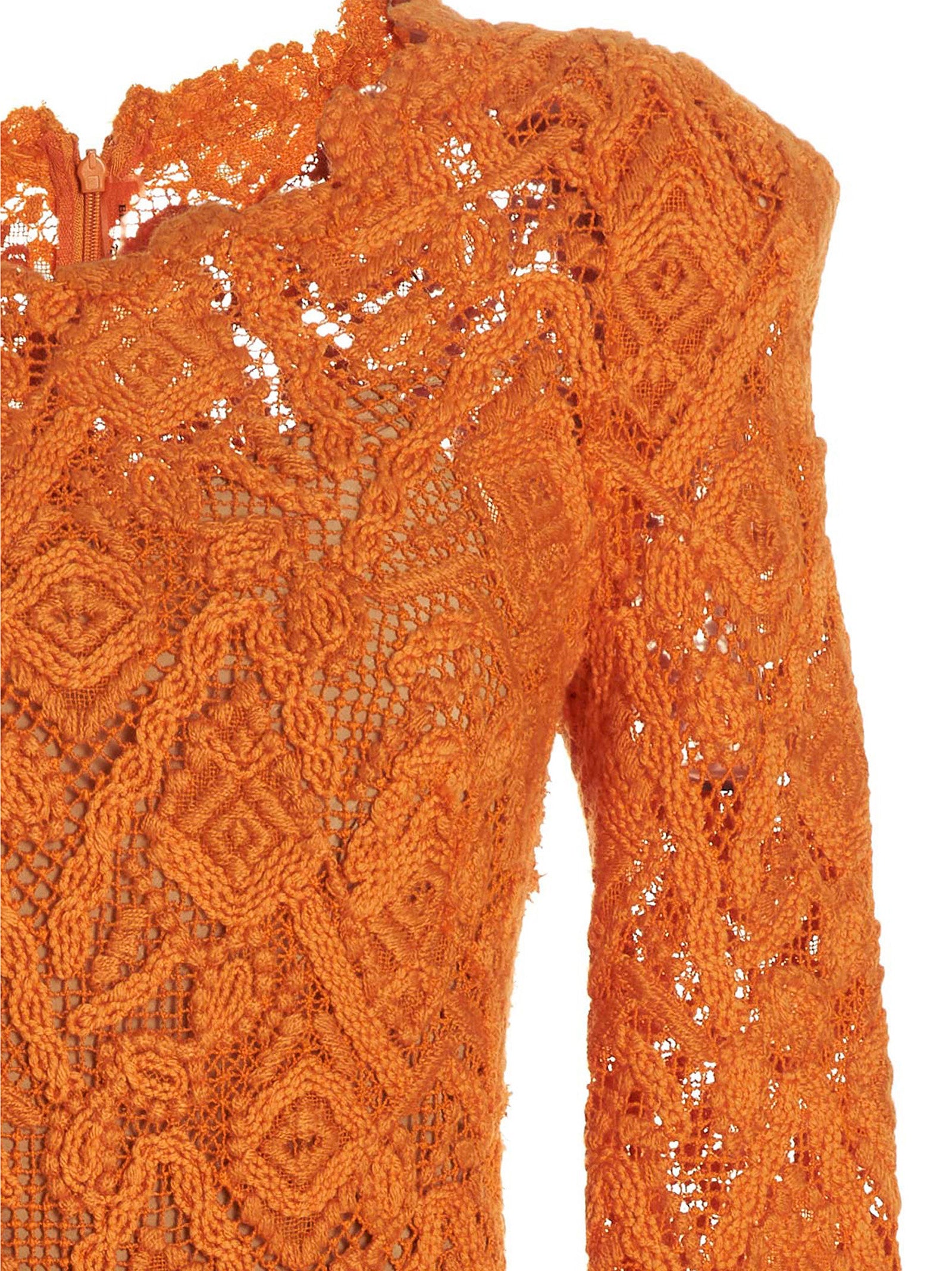 Ermanno Scervino Orange Wool Midi Women's Dress