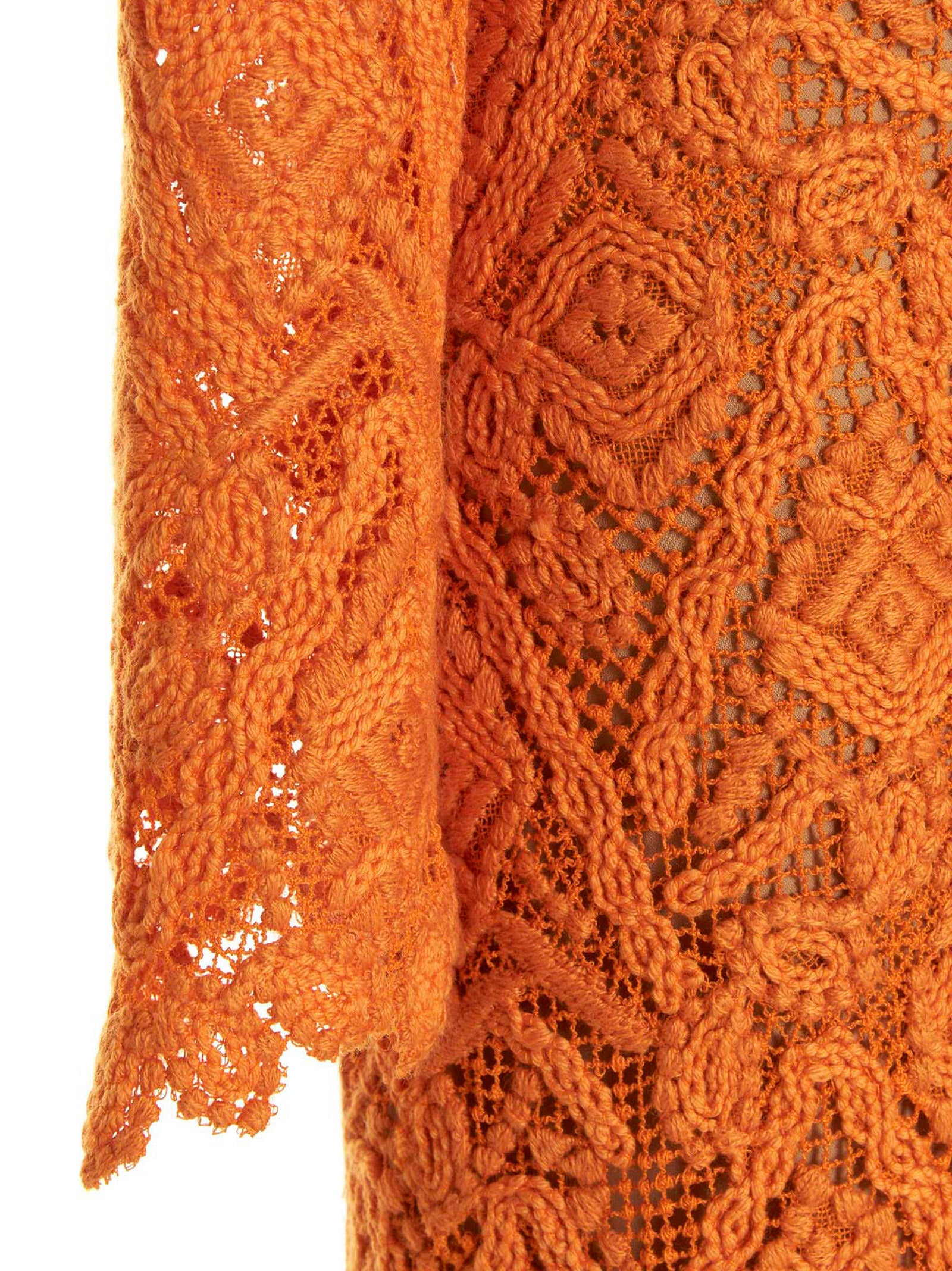 Ermanno Scervino Orange Wool Midi Women's Dress