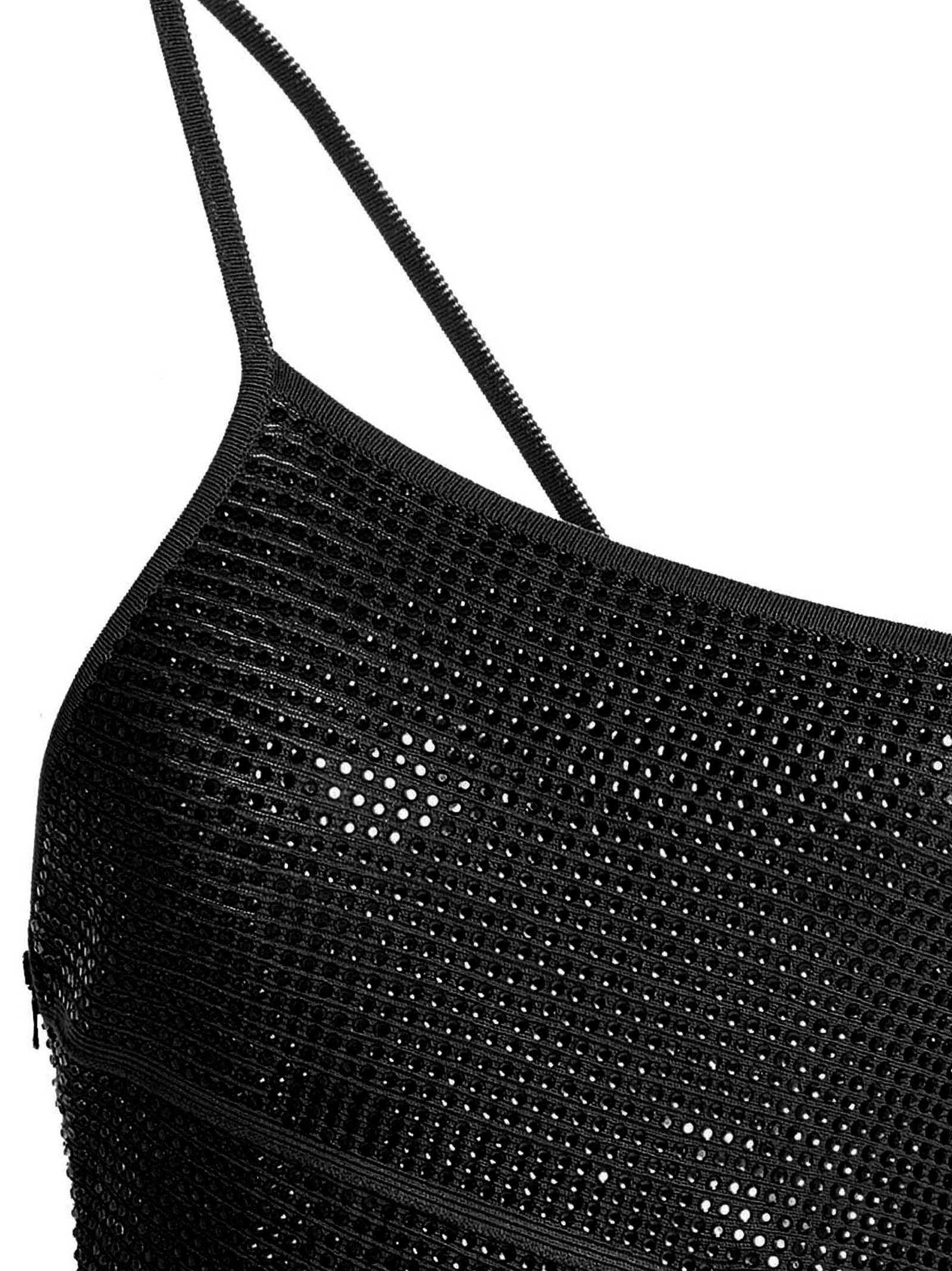 ANDREĀDAMO Black Viscose Short Women's Dress