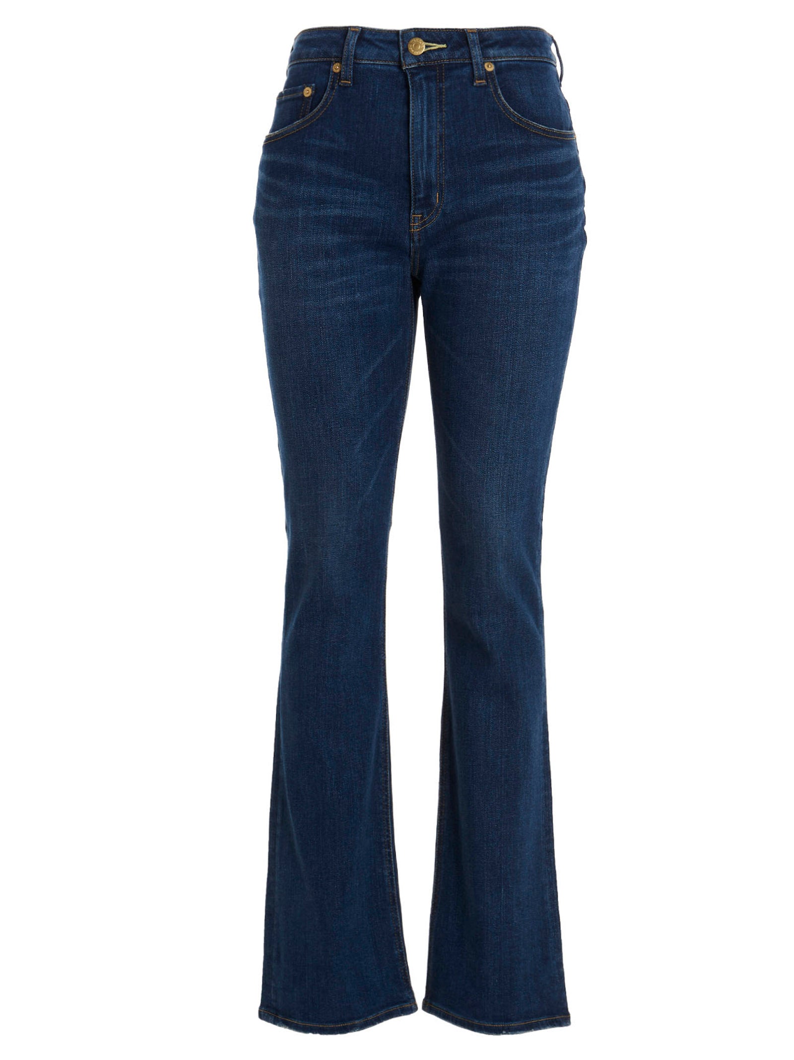 TU ES MON TRESOR Blue Cotton Flared Women's Jeans