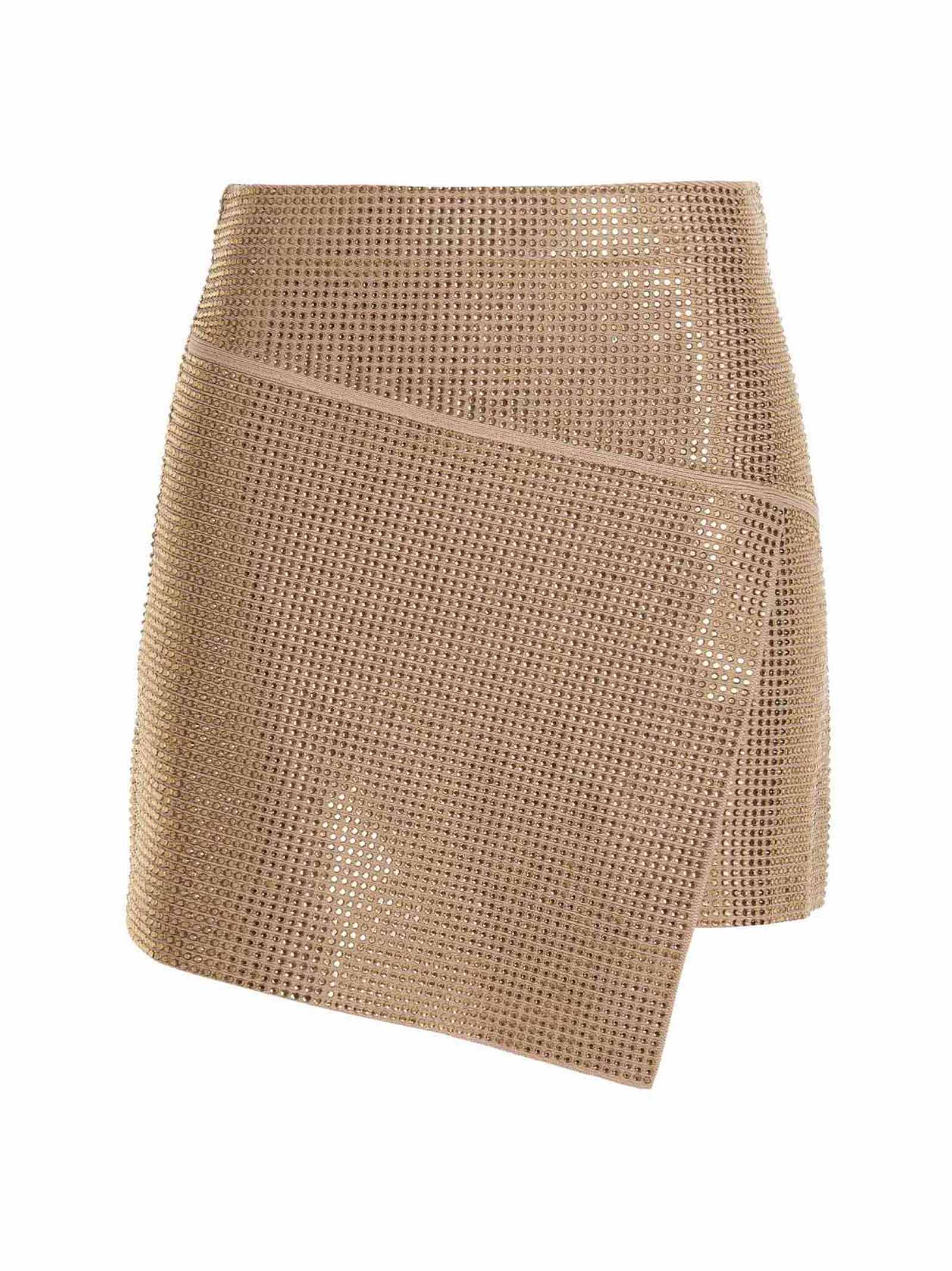 ANDREĀDAMO Beige Viscose Long Women's Skirt