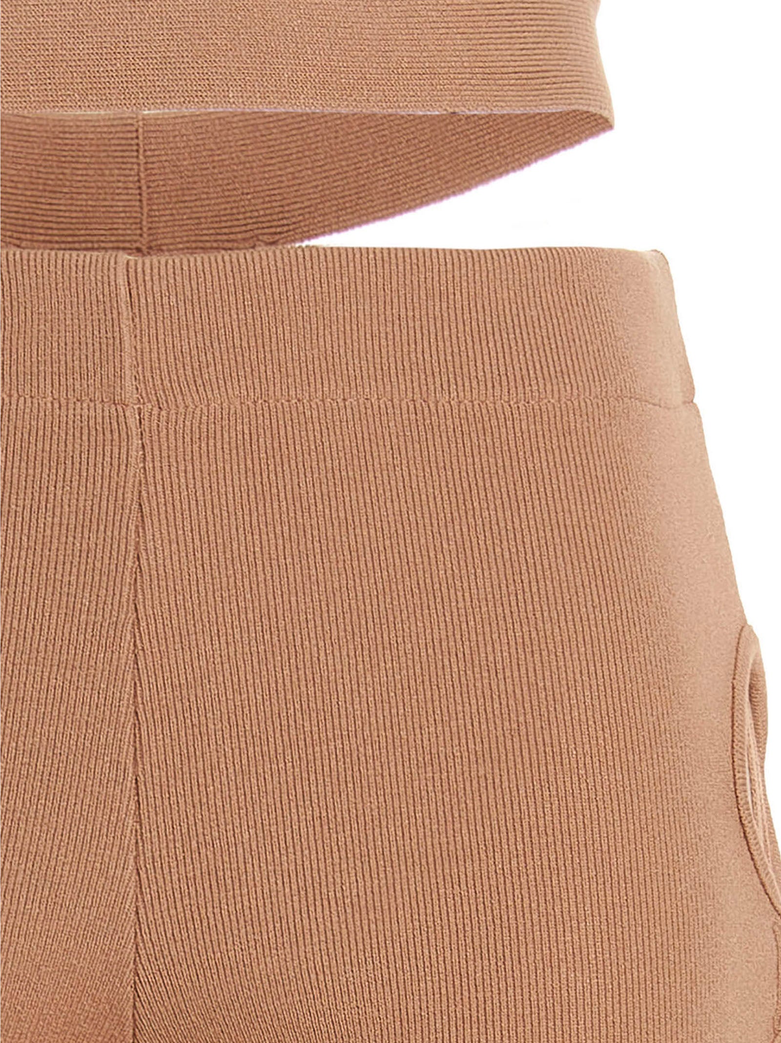 ANDREĀDAMO Beige Viscose Flared Women's Pants