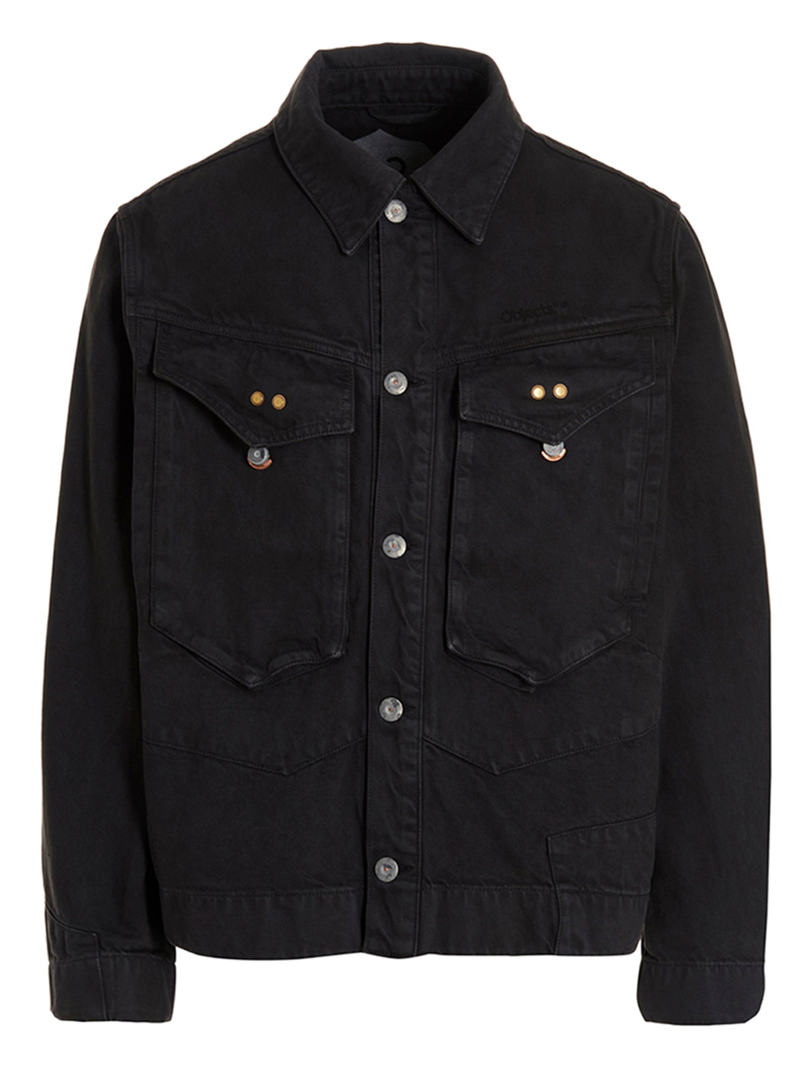 Objects IV Life Gray Cotton Denim Men's Jacket