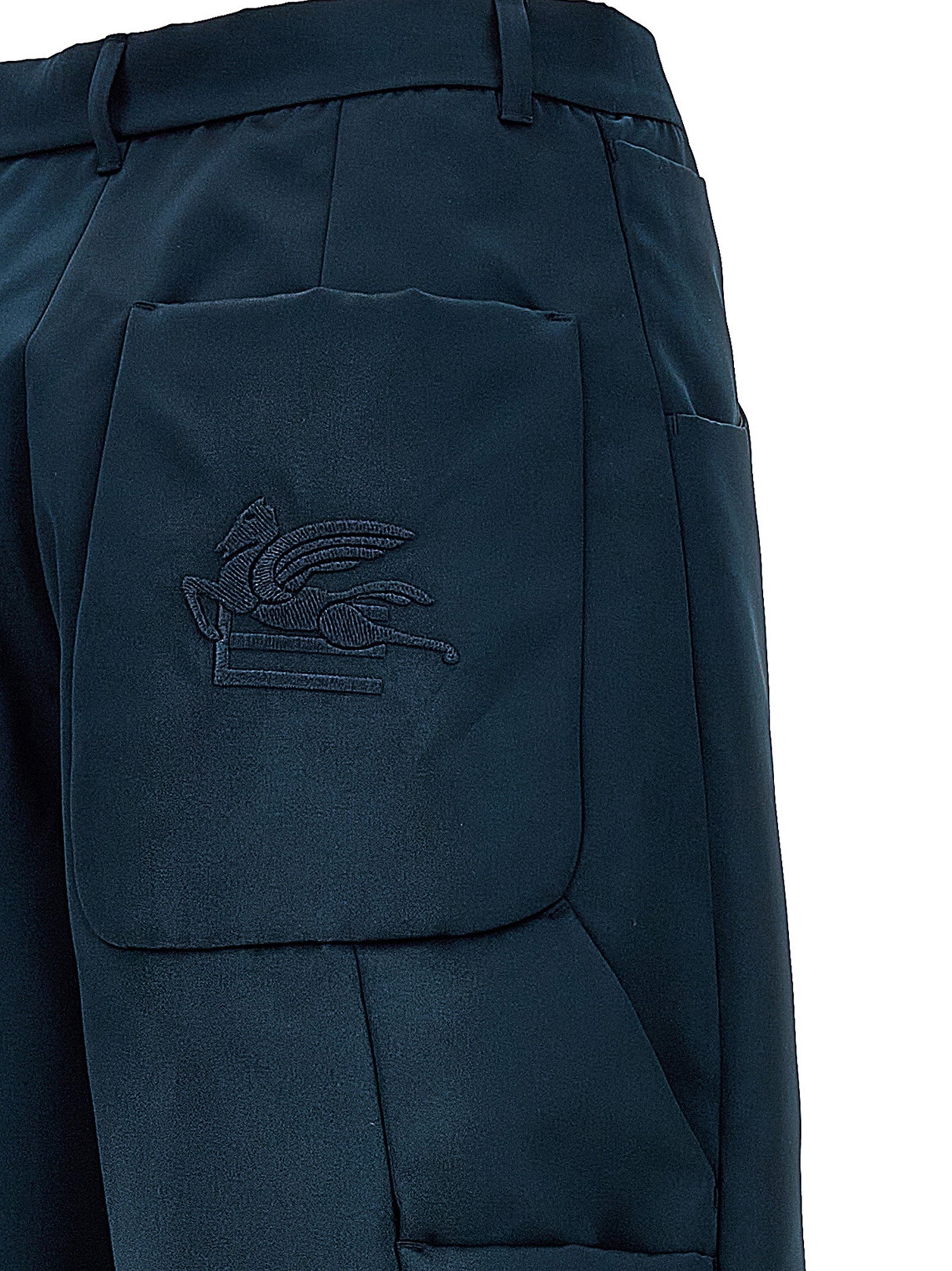 Etro Blue Polyester Cargo Women's Pants