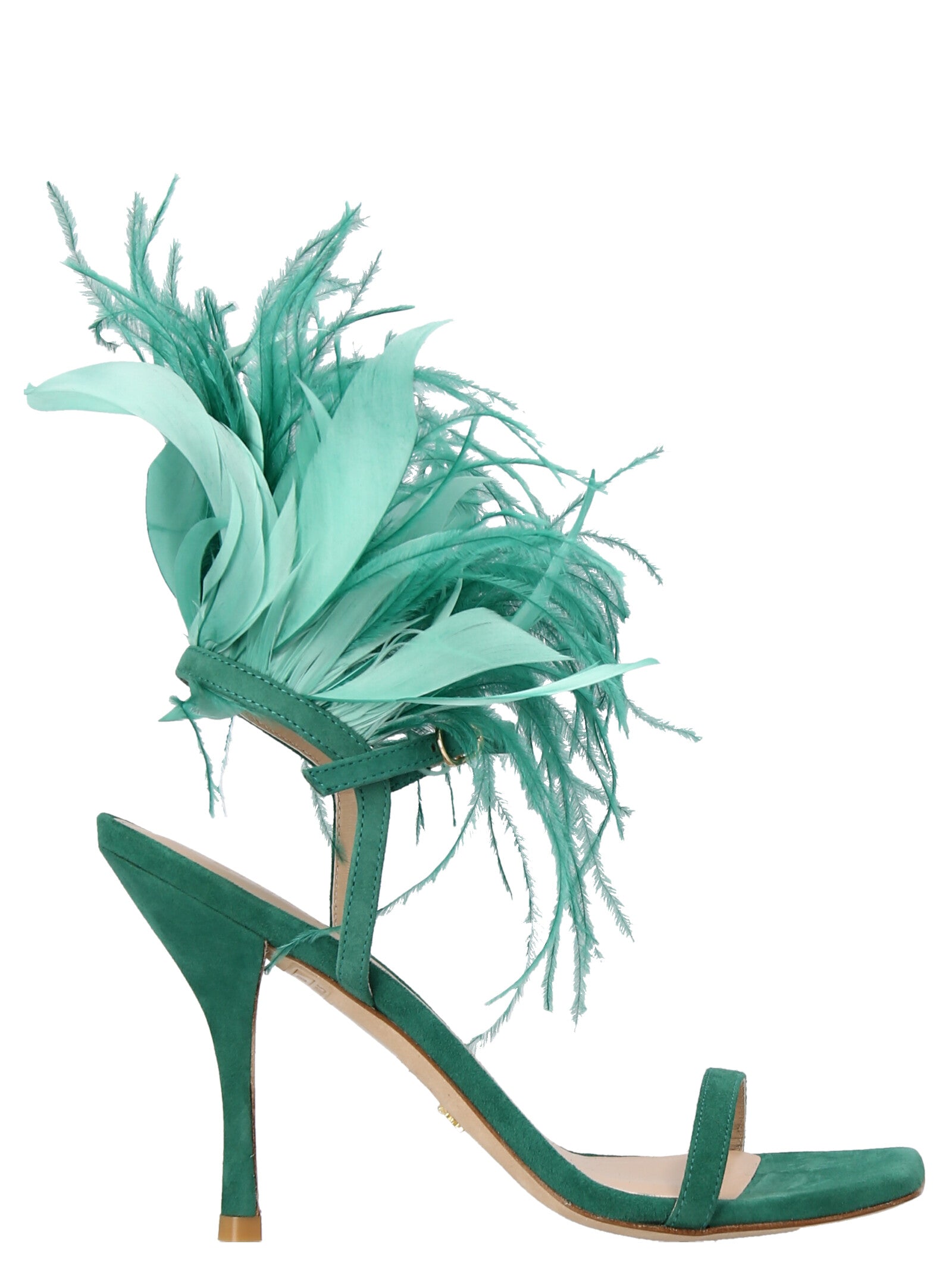 Stuart Weitzman Bicolor Suede Leather Stiletto Heel Women's Sandals