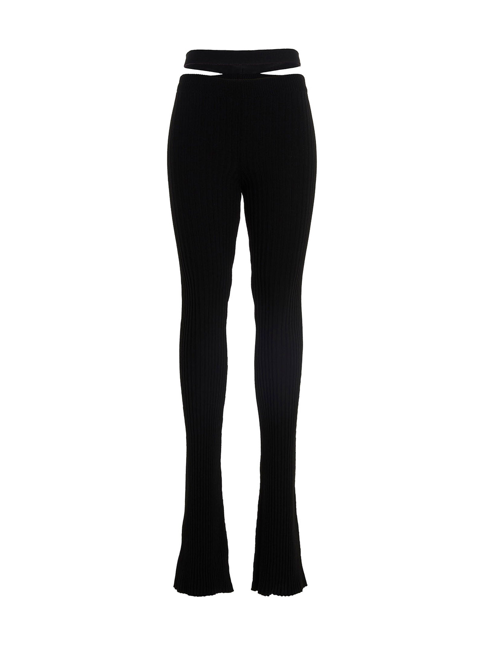 ANDREĀDAMO Black Viscose Flared Women's Pants