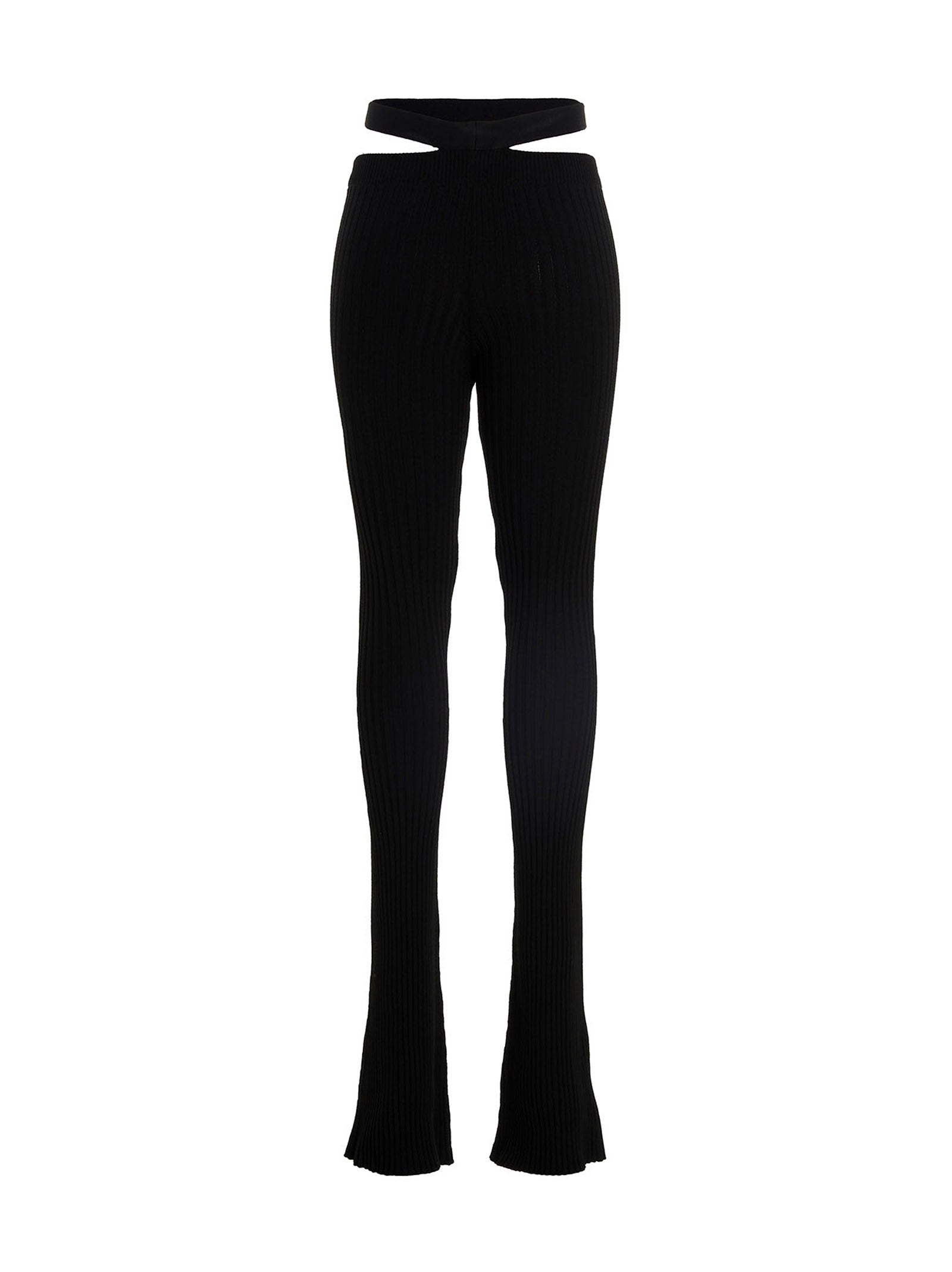 ANDREĀDAMO Black Viscose Flared Women's Pants