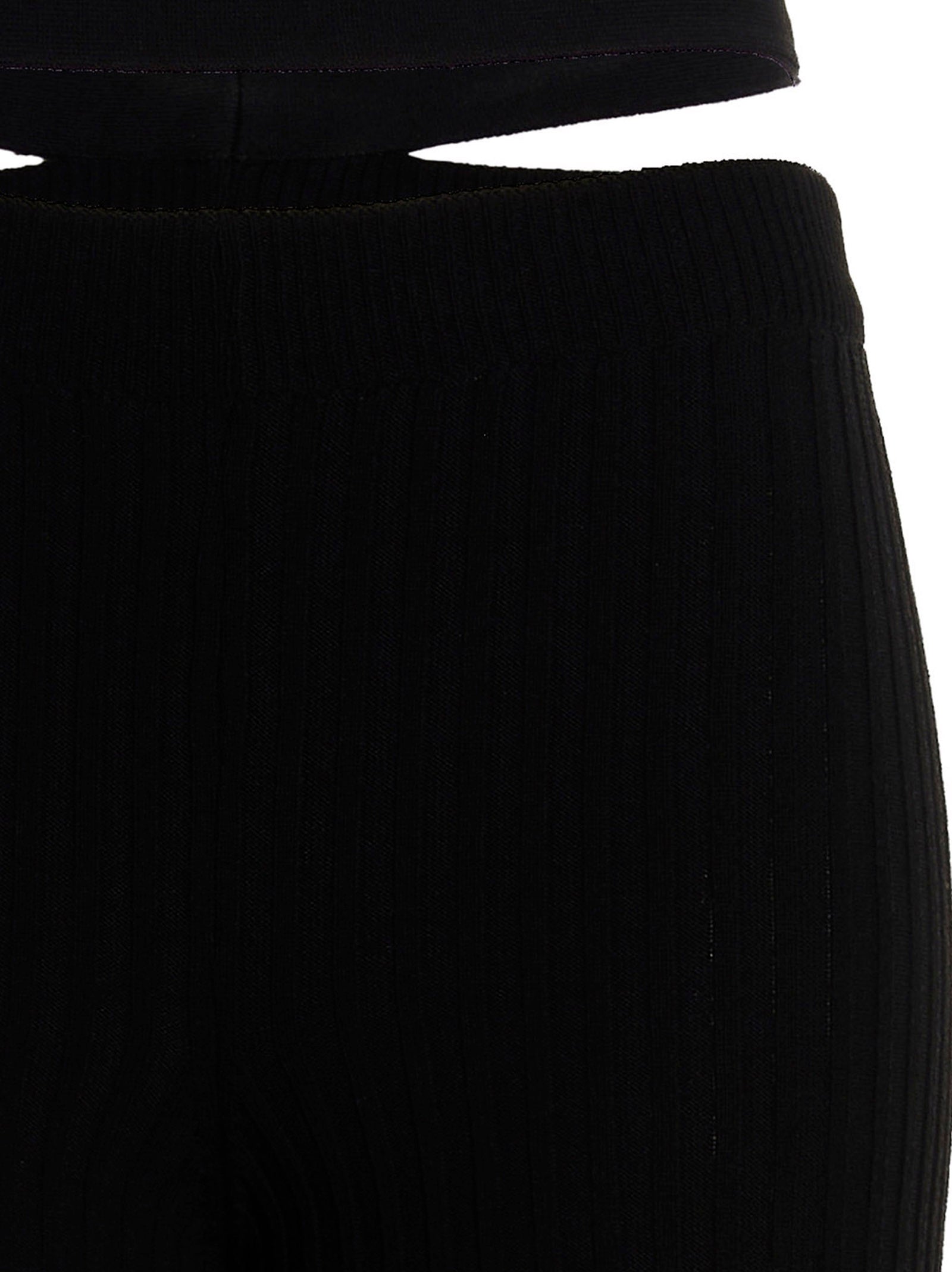 ANDREĀDAMO Black Viscose Flared Women's Pants