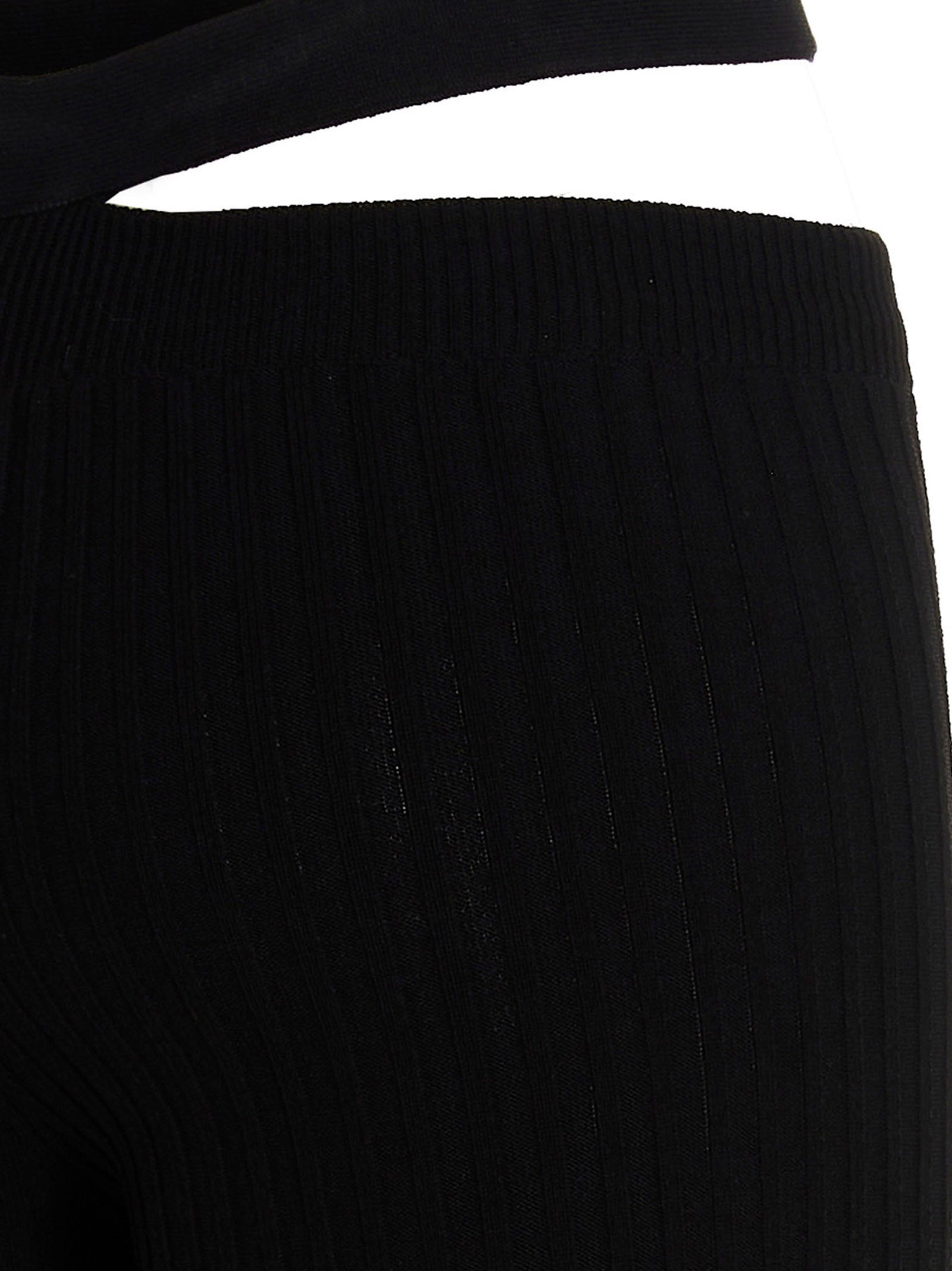 ANDREĀDAMO Black Viscose Flared Women's Pants