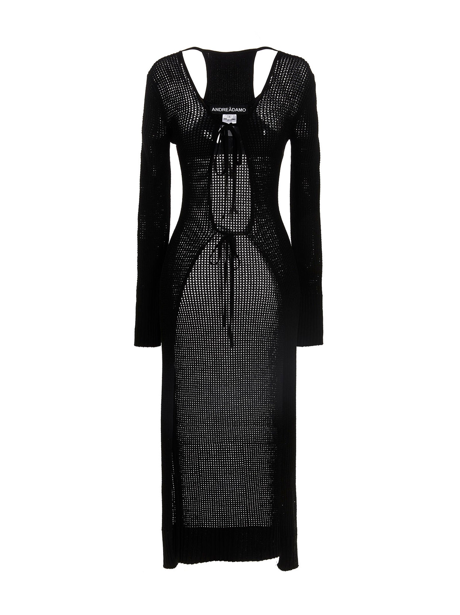 ANDREĀDAMO Black Viscose Women's Cardigan