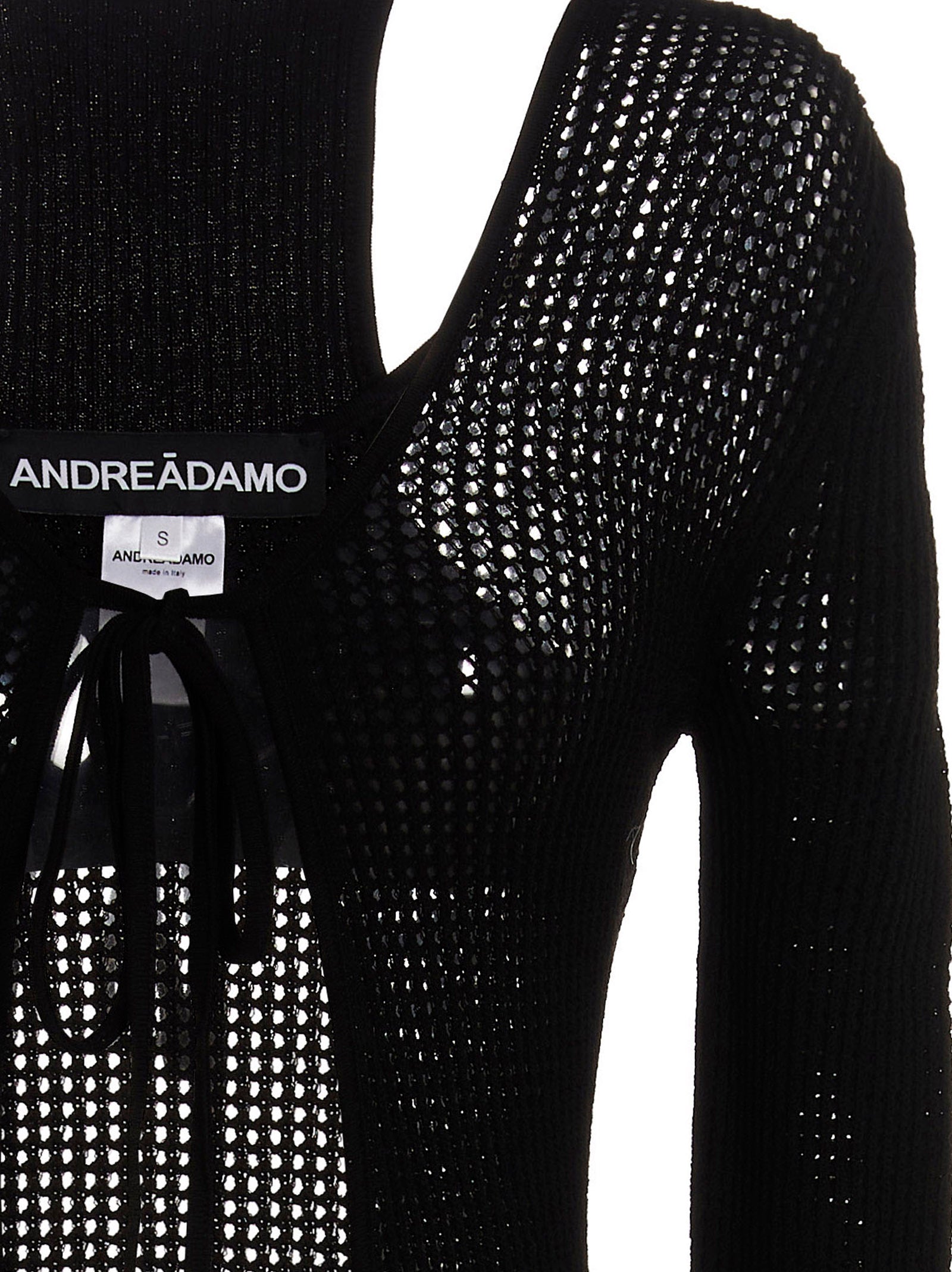 ANDREĀDAMO Black Viscose Women's Cardigan