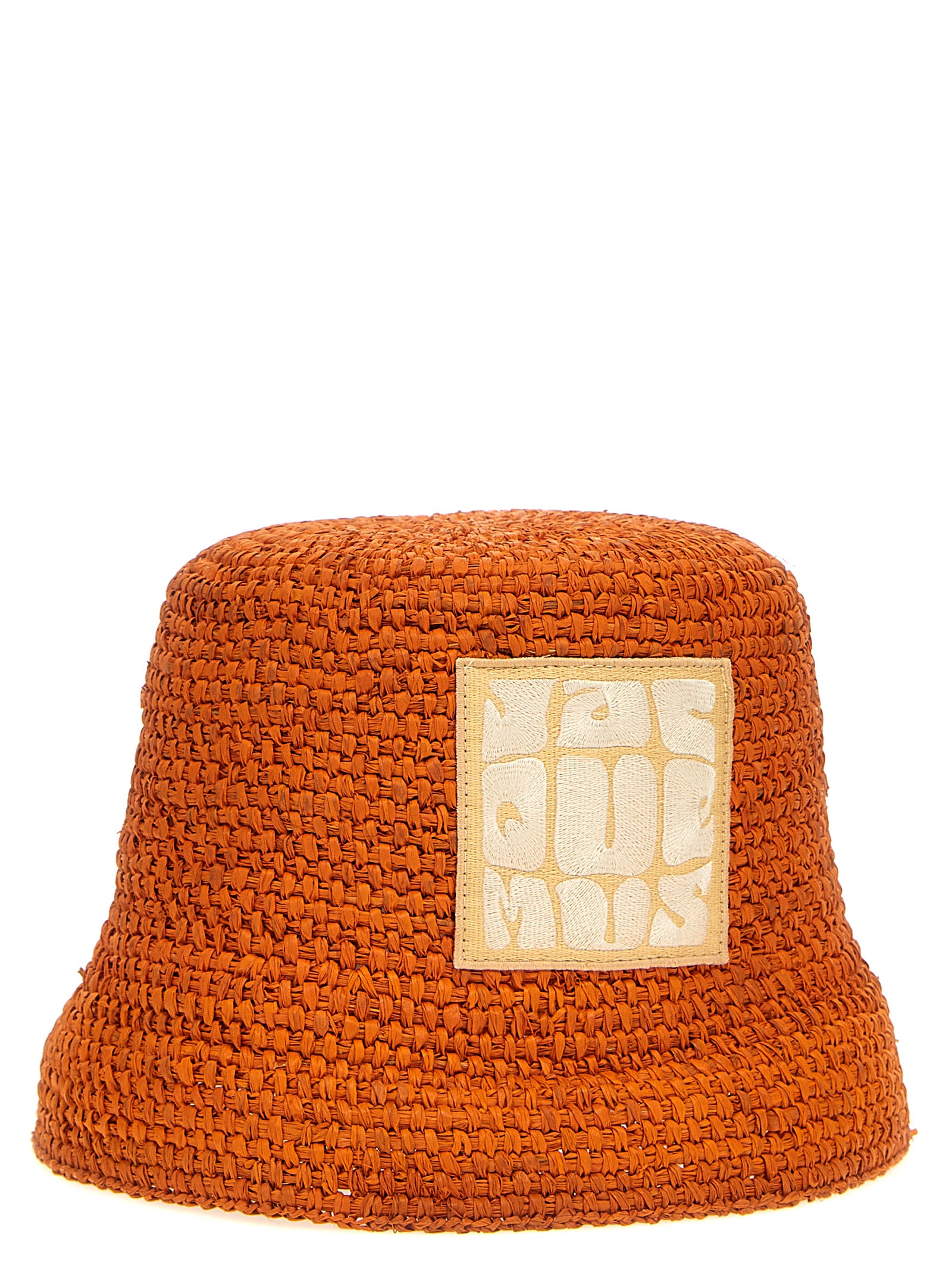 Jacquemus Orange Raffia Bucket Women's Hat