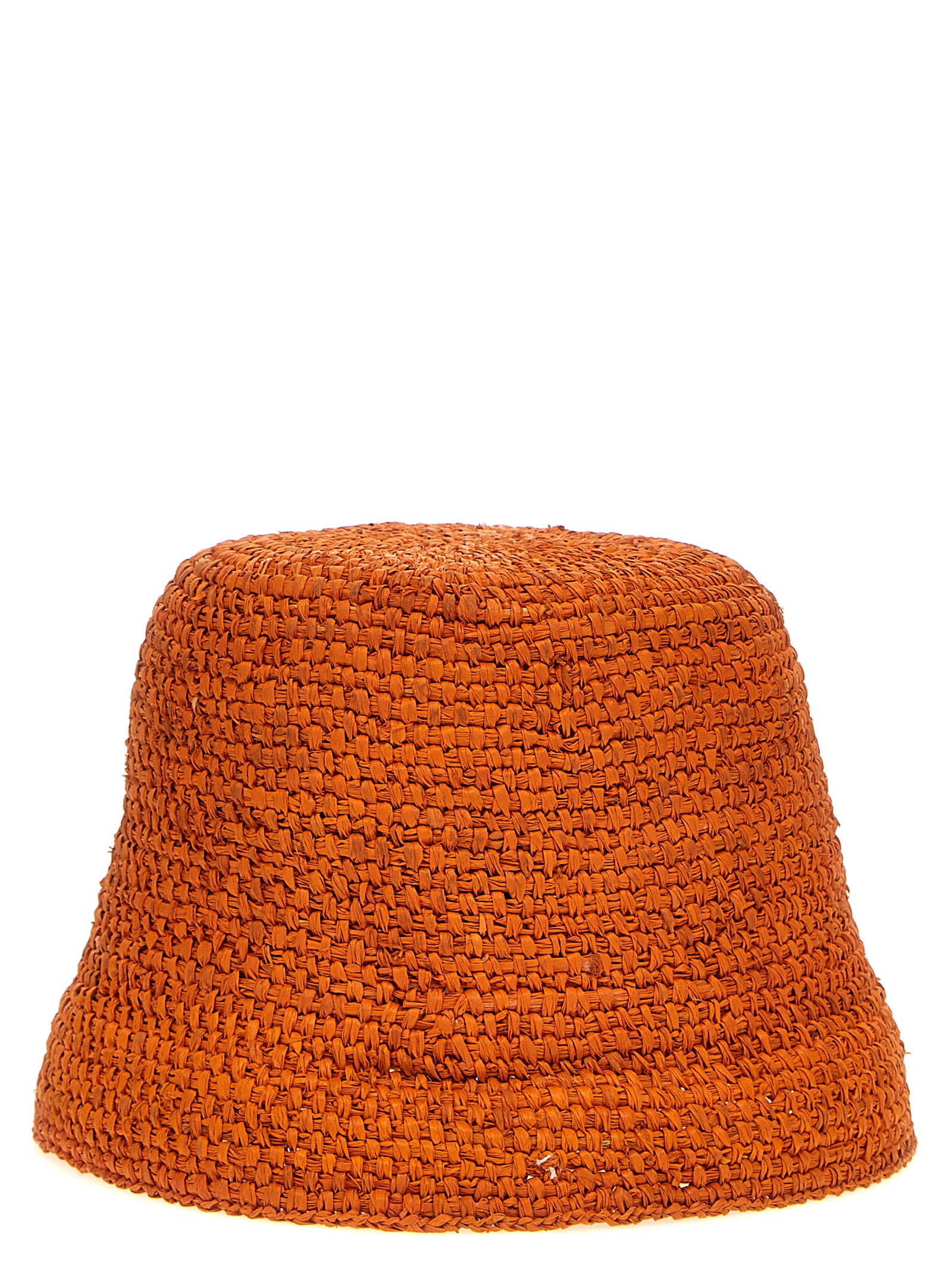 Jacquemus Orange Raffia Bucket Women's Hat