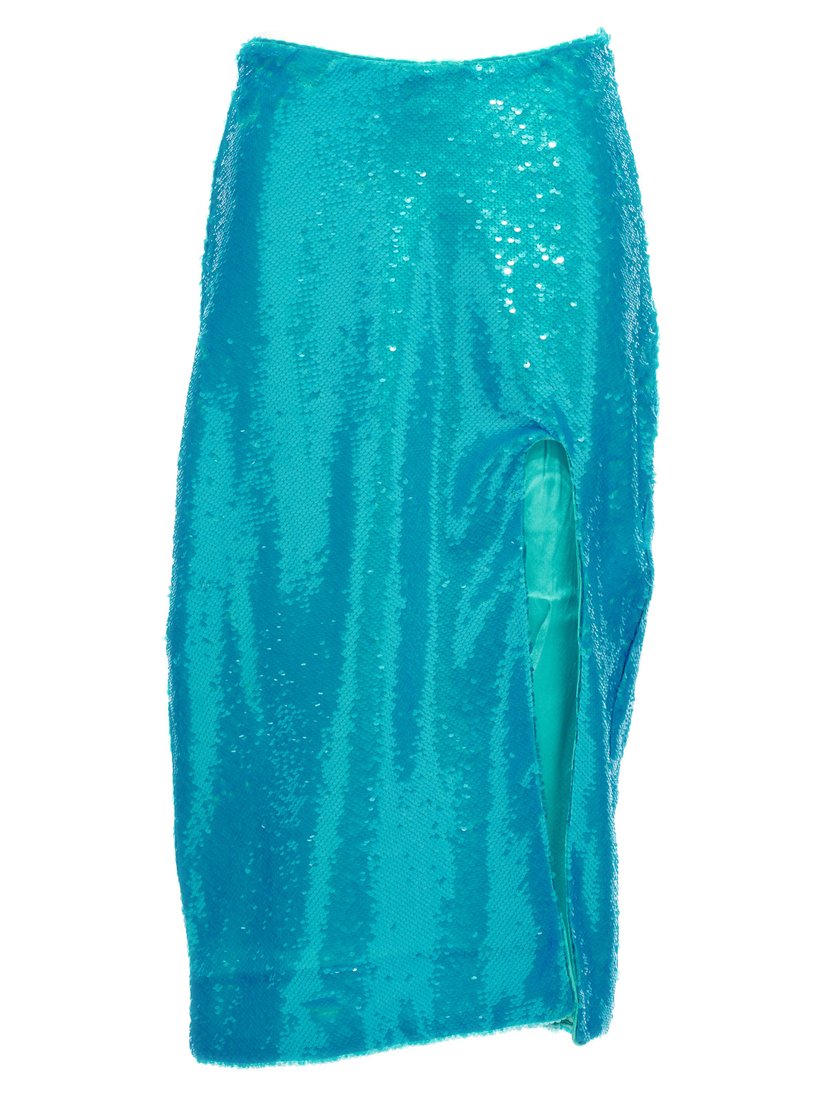 Ganni Blue Recycled Polyester Midi Women's Skirt