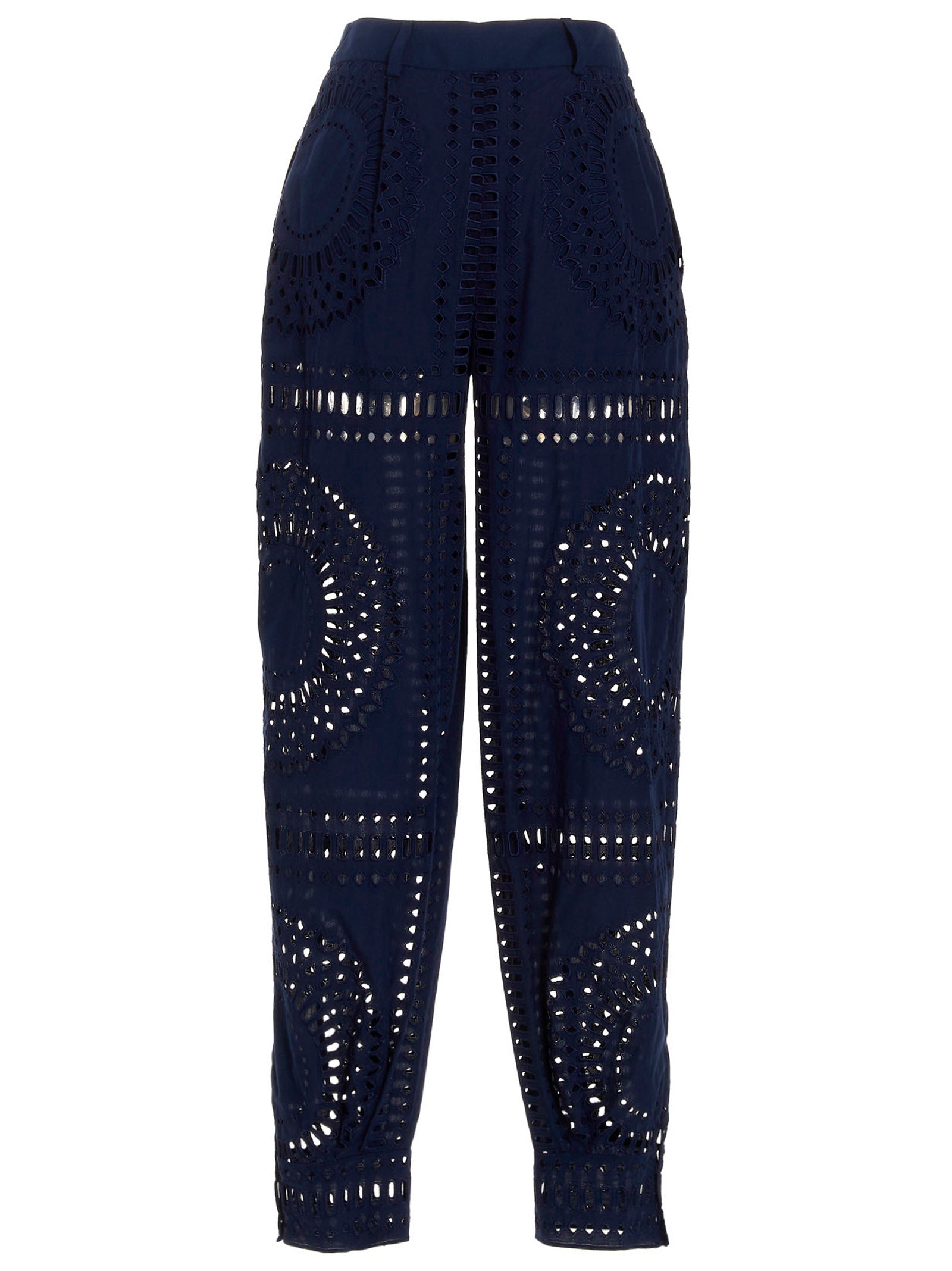 Alberta Ferretti Blue Cotton Casual Women's Pants