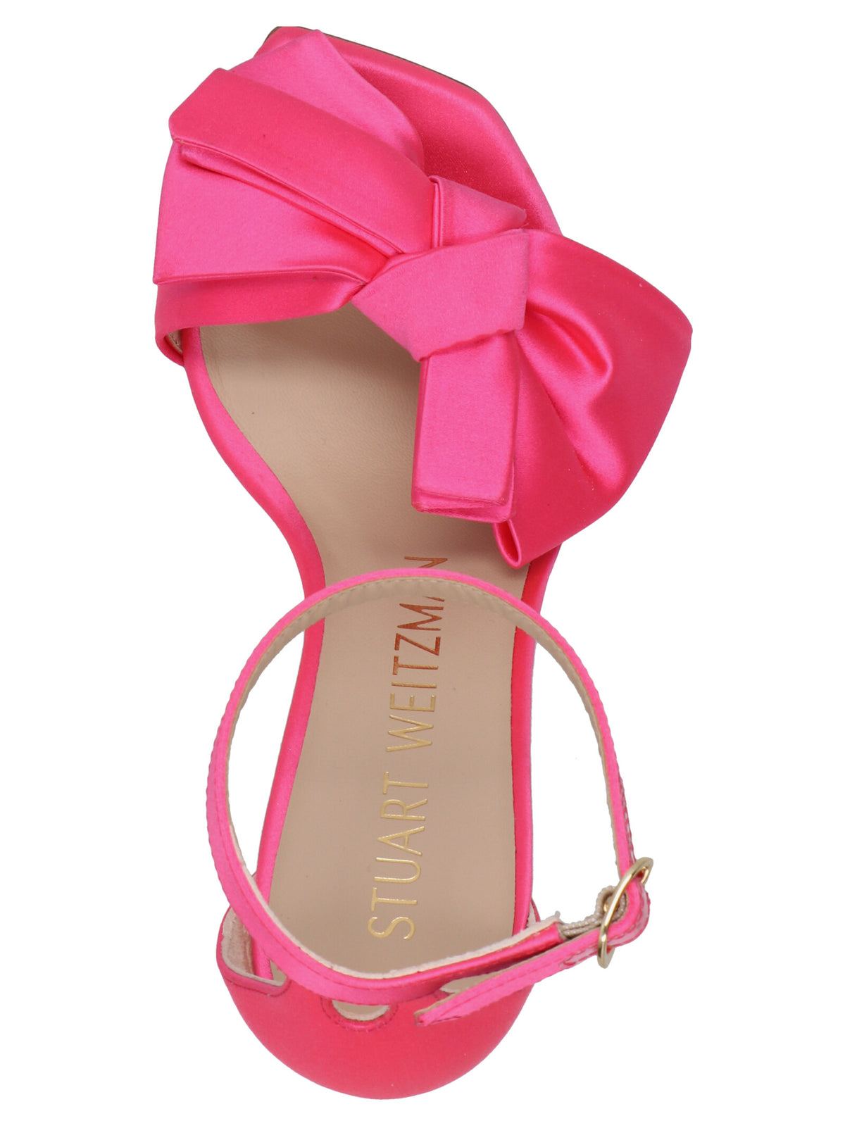 Stuart Weitzman Fuchsia Satin Stiletto Heel Women's Sandals