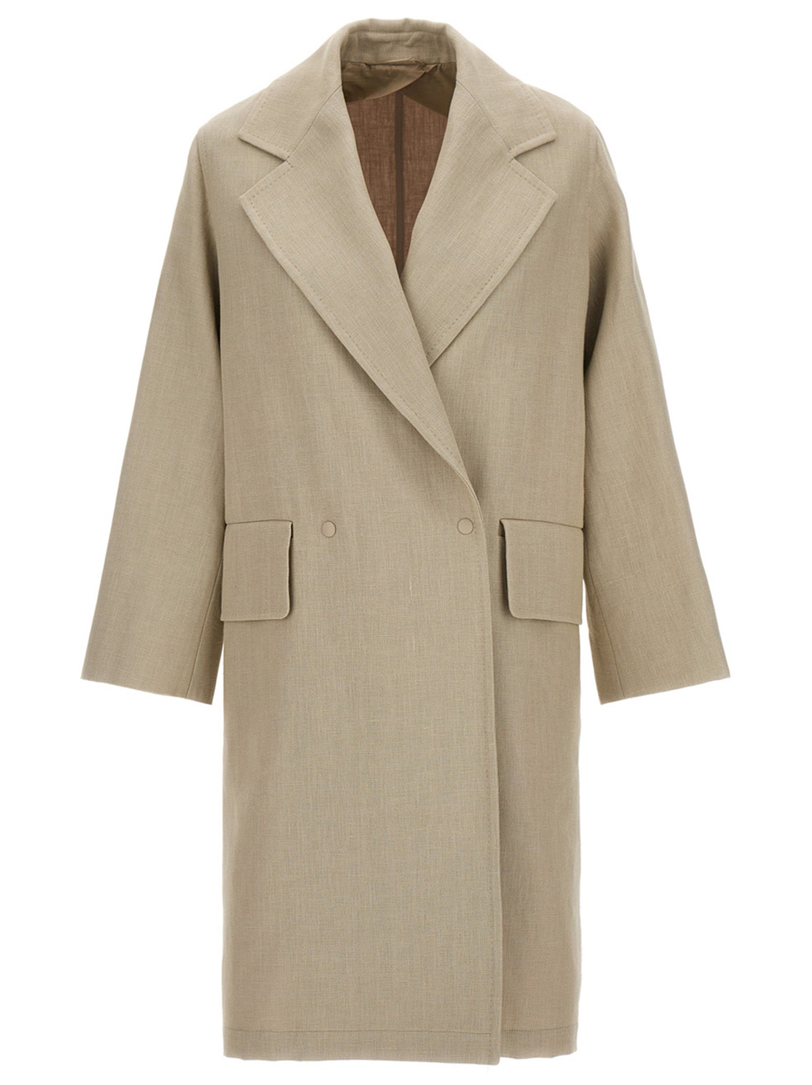 Max Mara Beige Linen Women's Coat