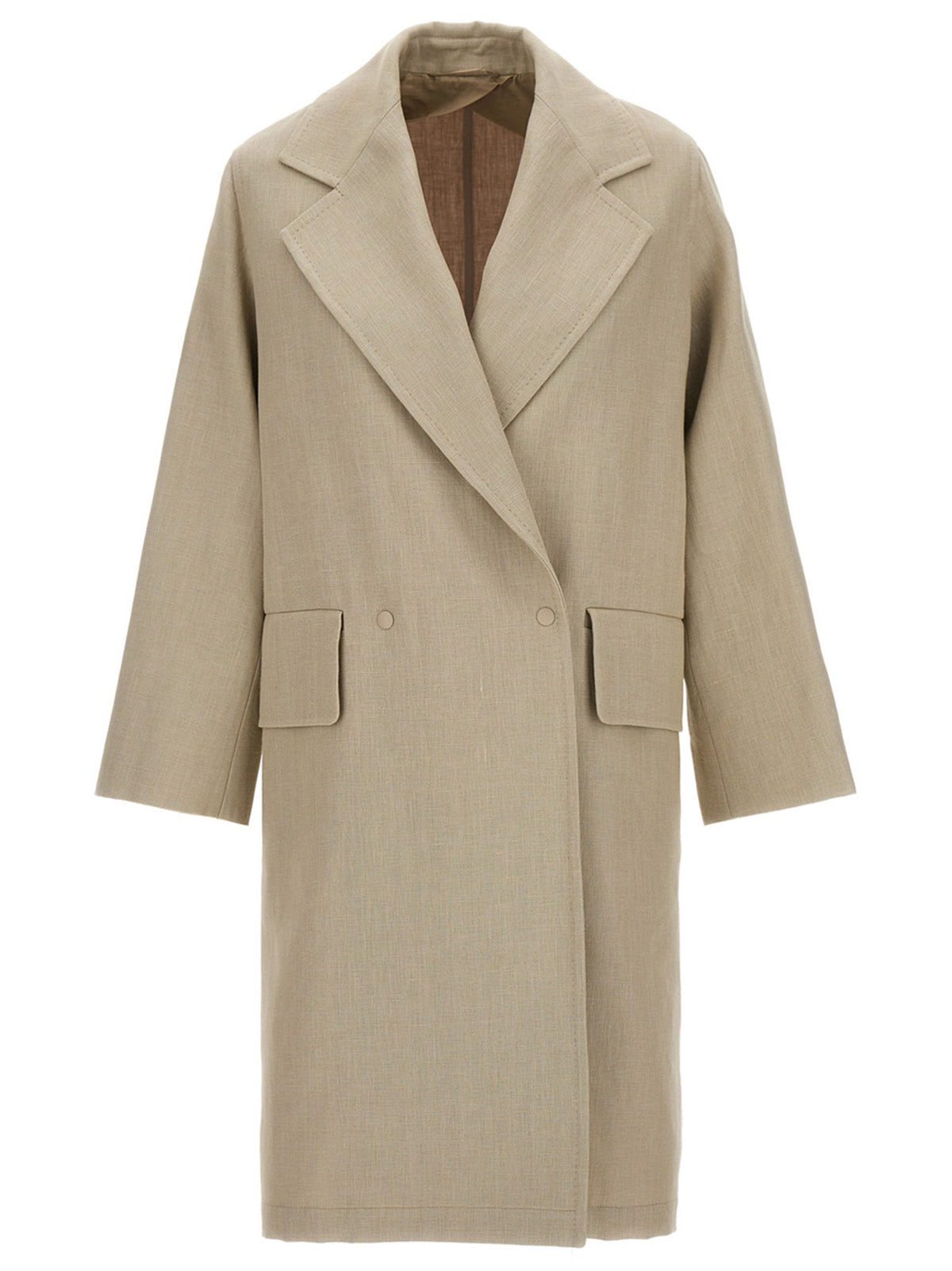 Max Mara Beige Linen Women's Coat
