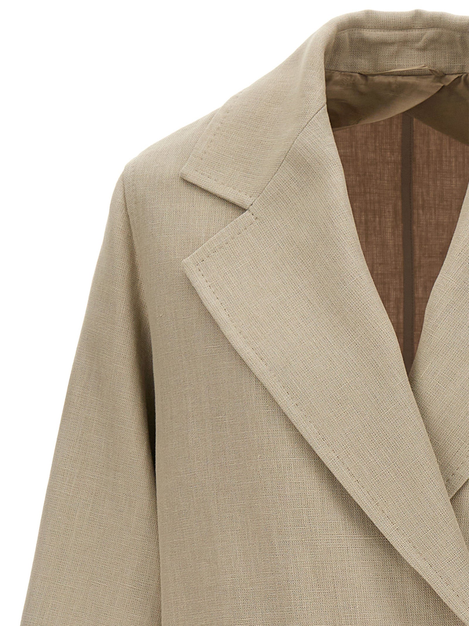 Max Mara Beige Linen Women's Coat