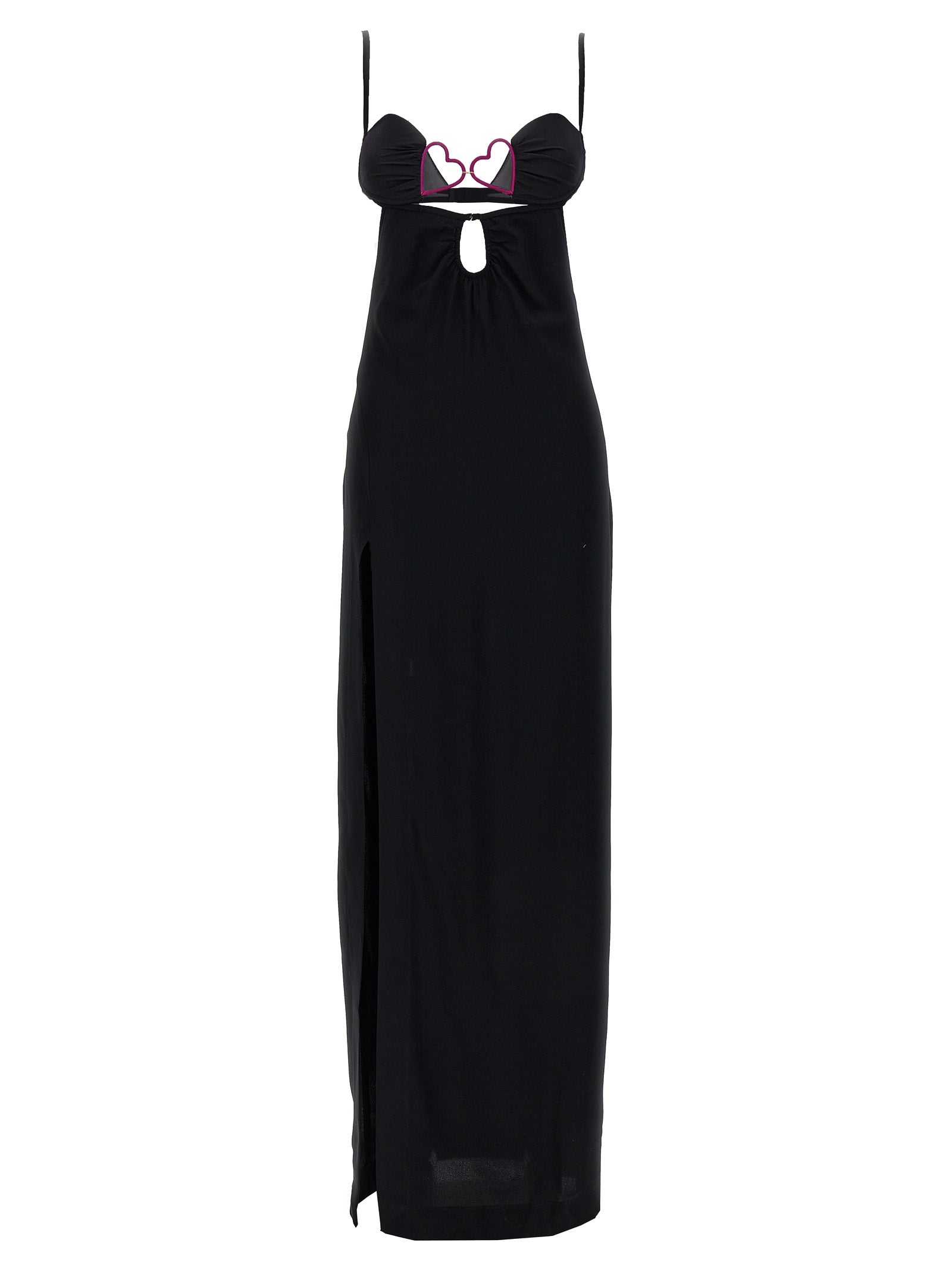 Nensi Dojaka Black Viscose Long Women's Dress