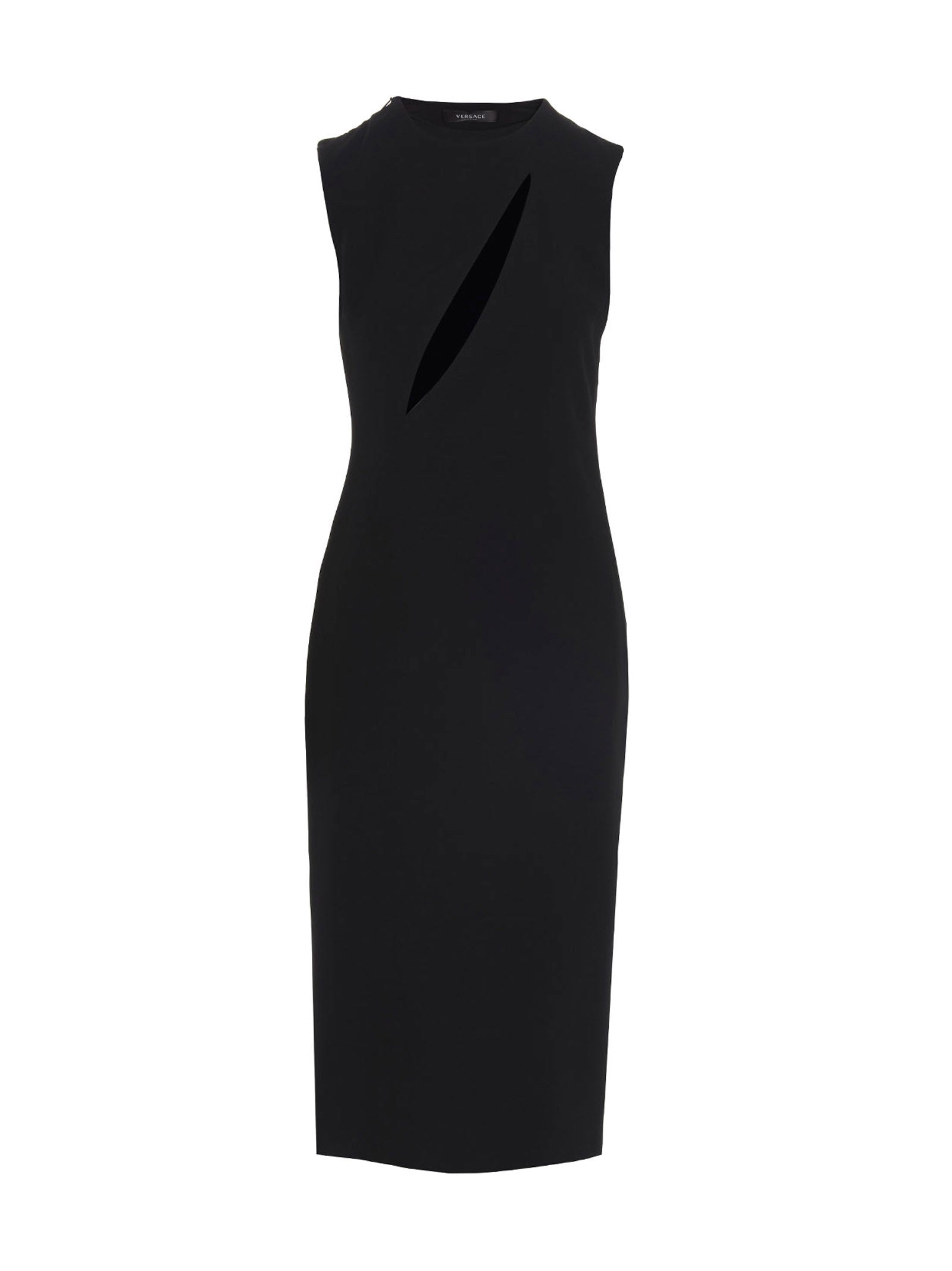 Versace Black Acetate Midi Women's Dress