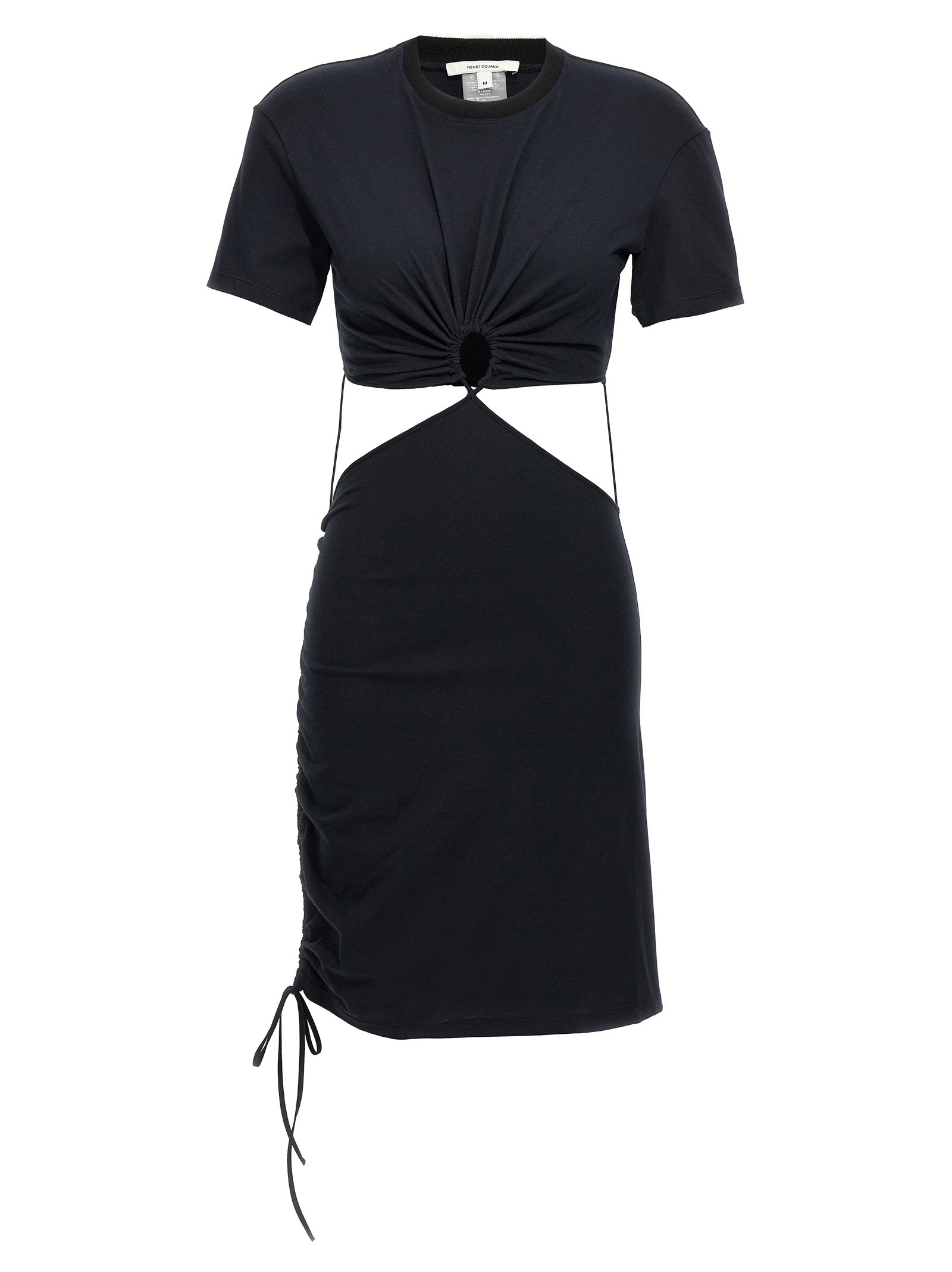 Nensi Dojaka Black Cotton Midi Women's Dress