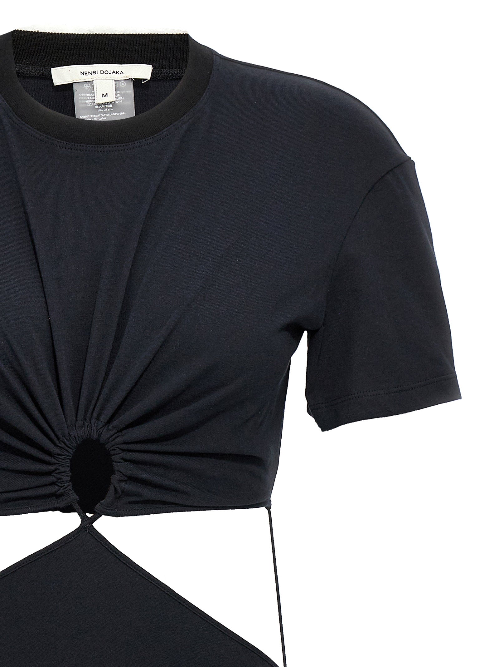 Nensi Dojaka Black Cotton Midi Women's Dress