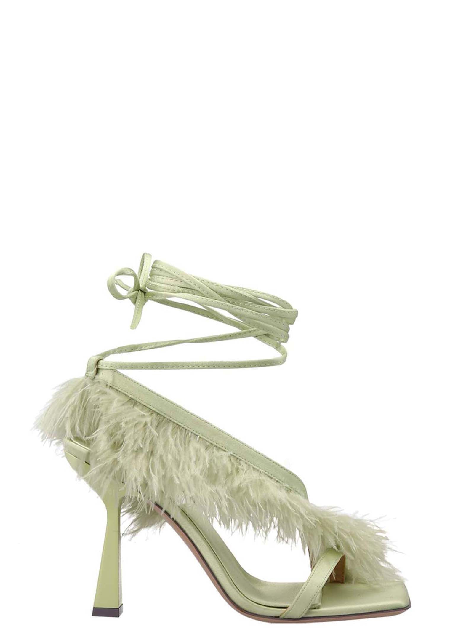 SEBASTIAN Bicolor Viscose Stiletto Heel Women's Sandals