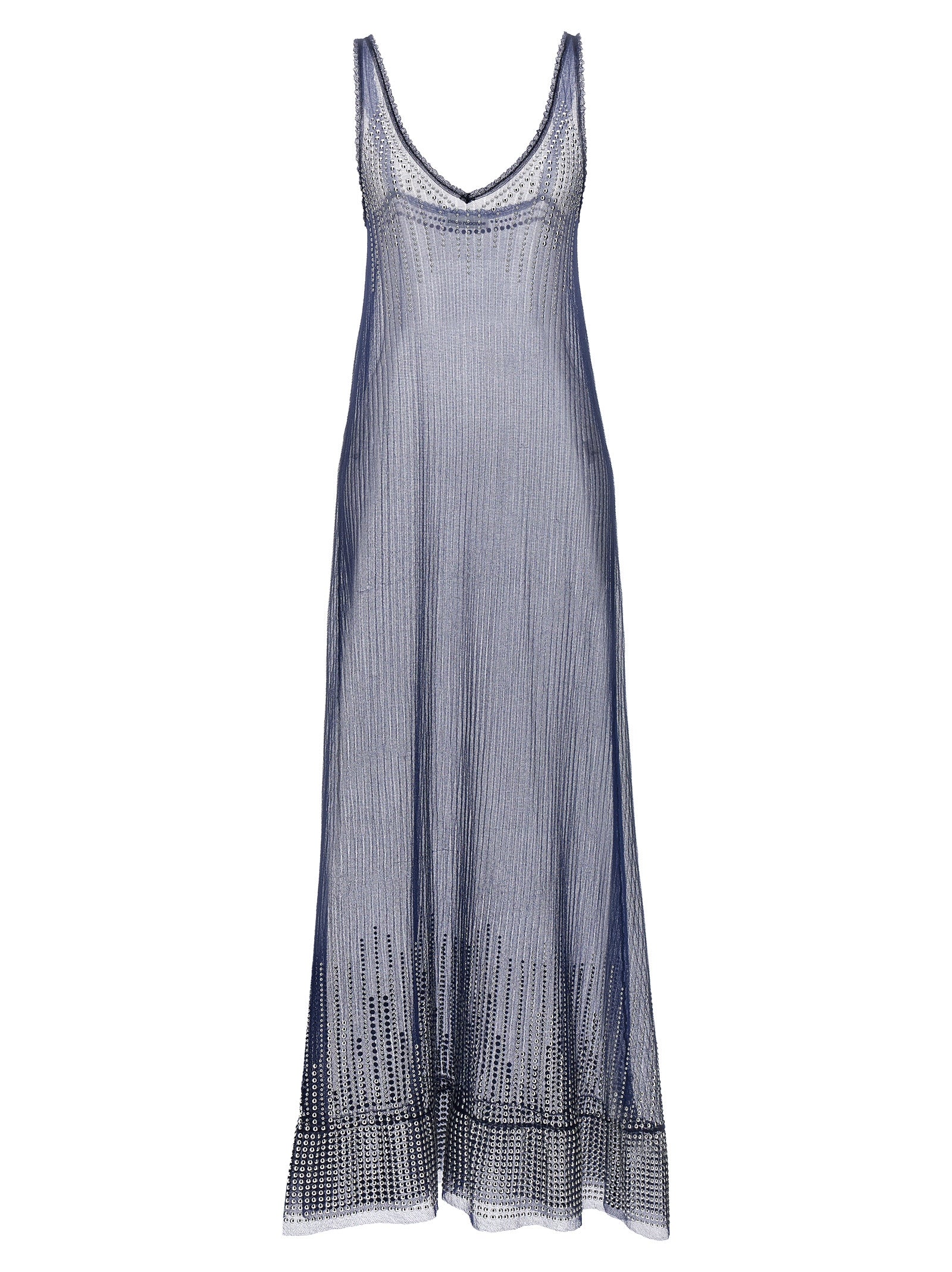 Paco Rabanne Blue Polyamide Long Women's Dress