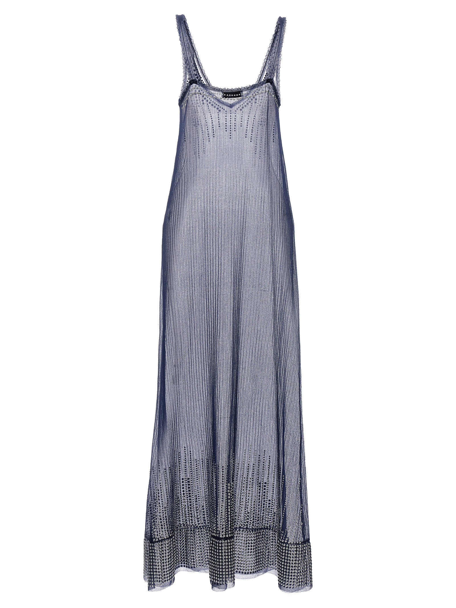 Paco Rabanne Blue Polyamide Long Women's Dress