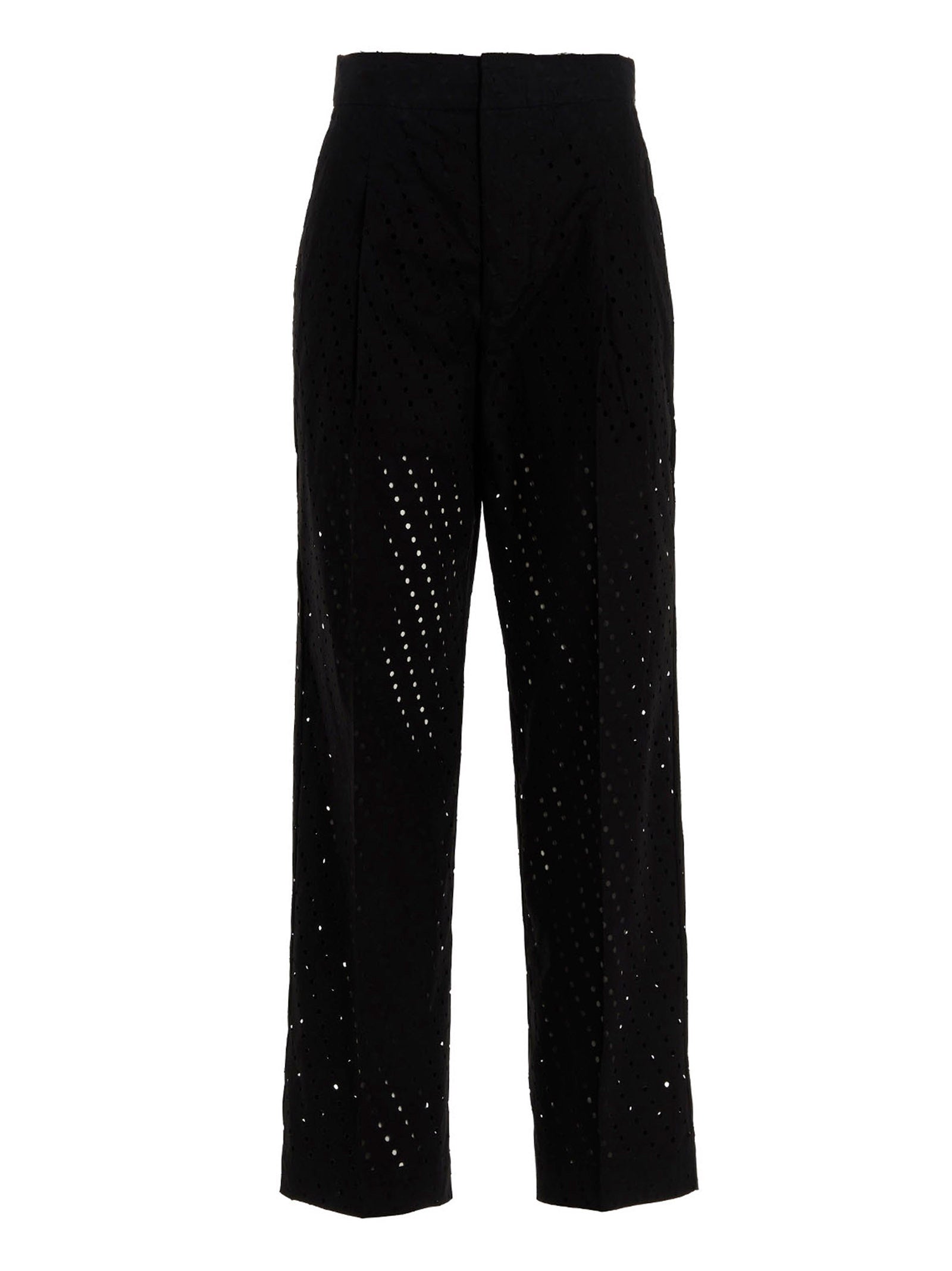 NUDE Black Cotton Casual Women's Pants