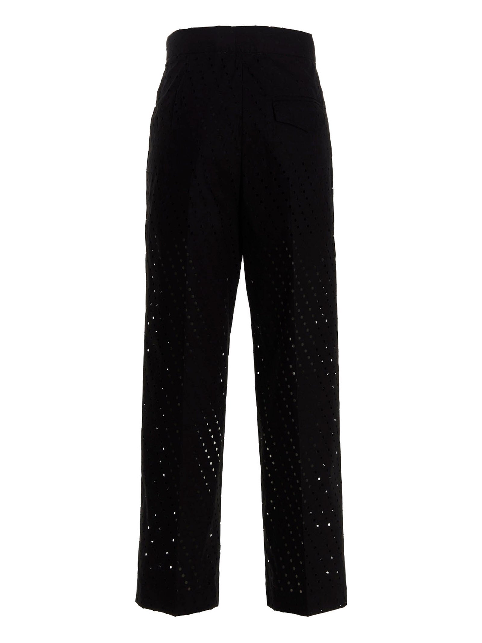 NUDE Black Cotton Casual Women's Pants