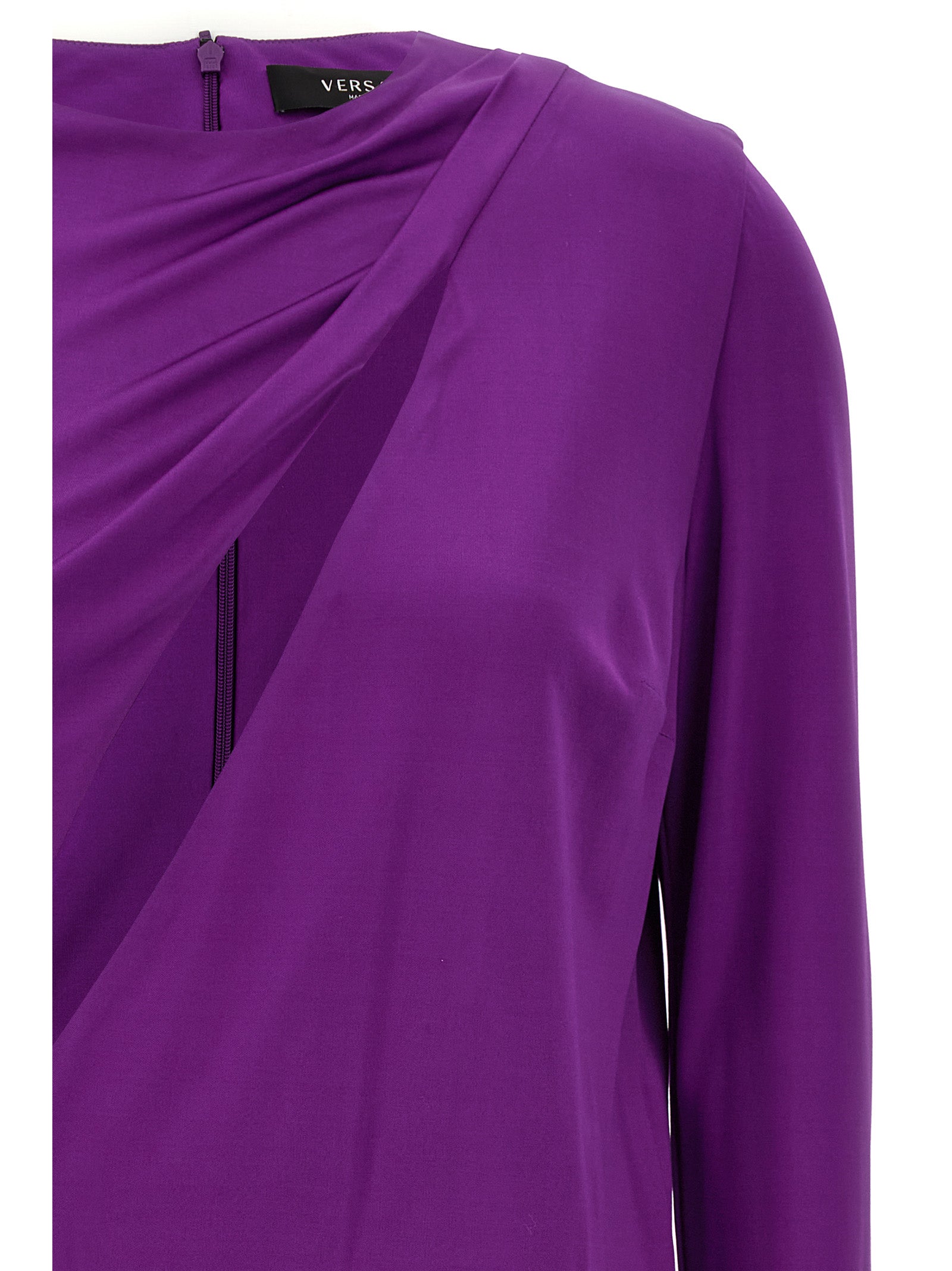 Versace Purple Viscose Short Women's Dress