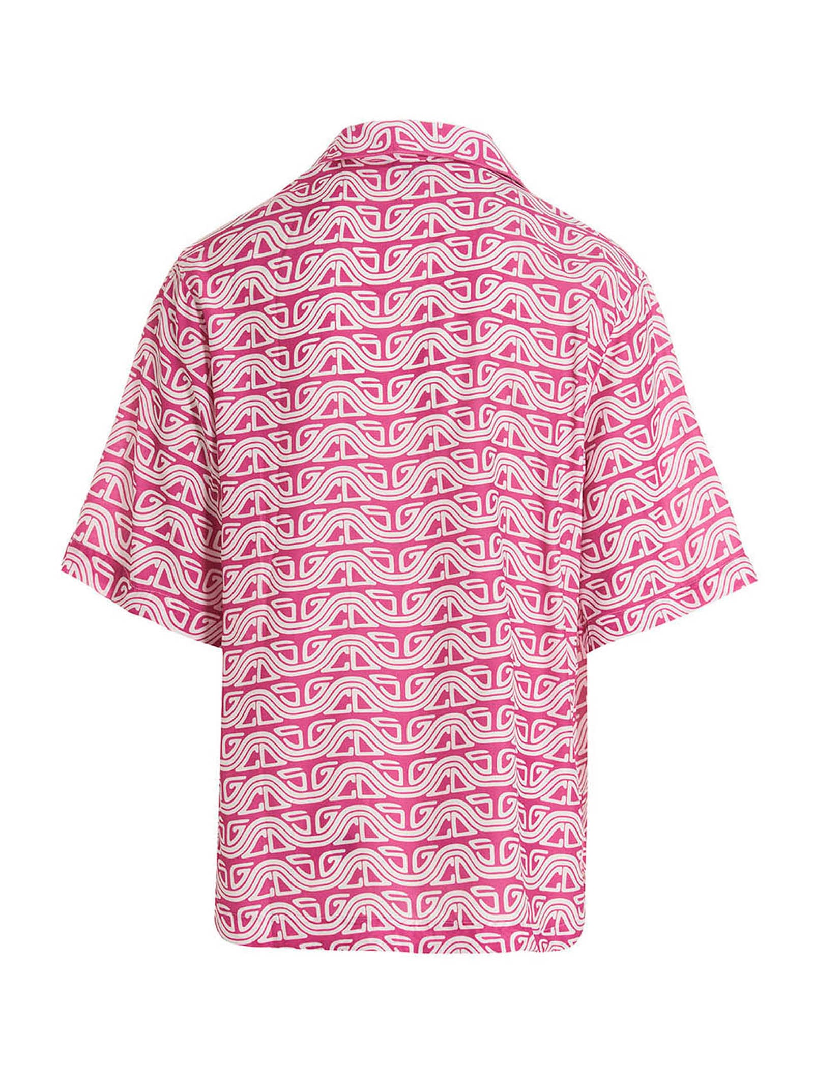 GCDS Fuchsia Viscose Men's Blouse