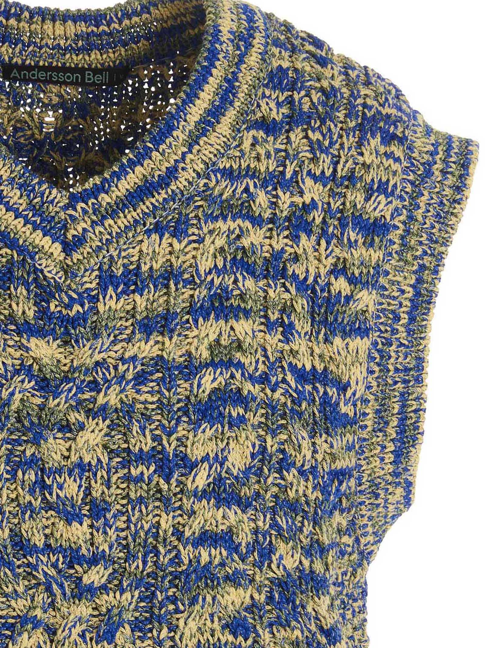 Andersson Bell Multicolor Cotton Sleeveles Men's Sweater