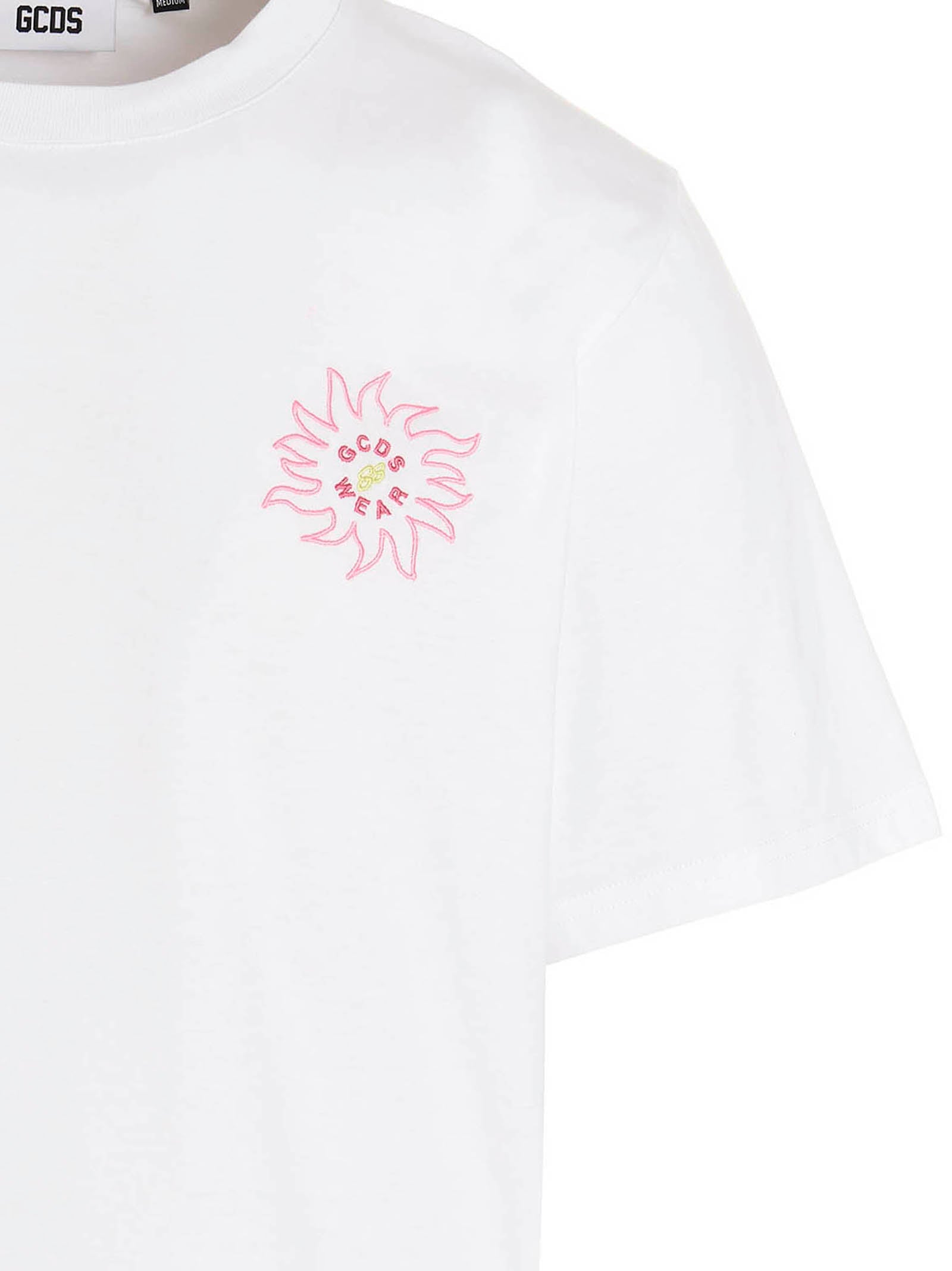 GCDS White Cotton Men's T-Shirt