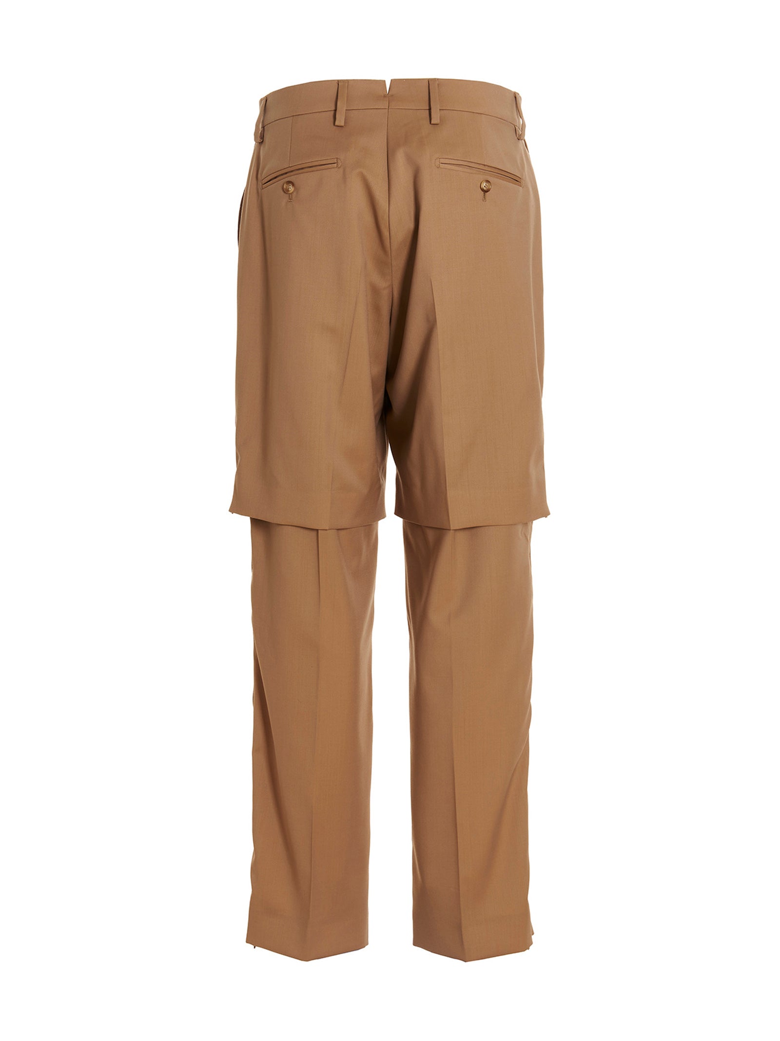 VTMNTS Beige Virgin Wool Dress Men's Pants