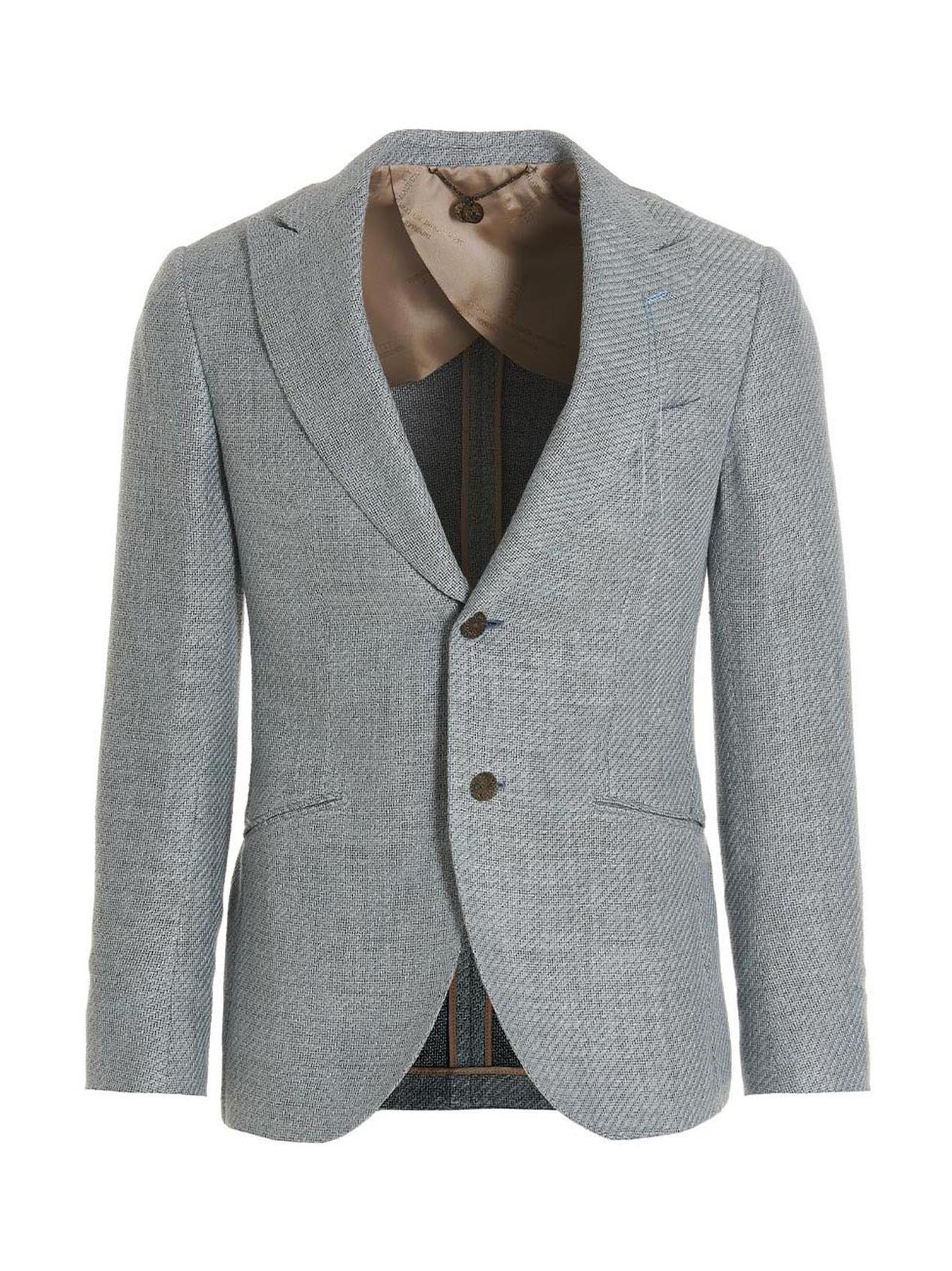 MAURIZIO MIRI Blue Silk Men's Blazer