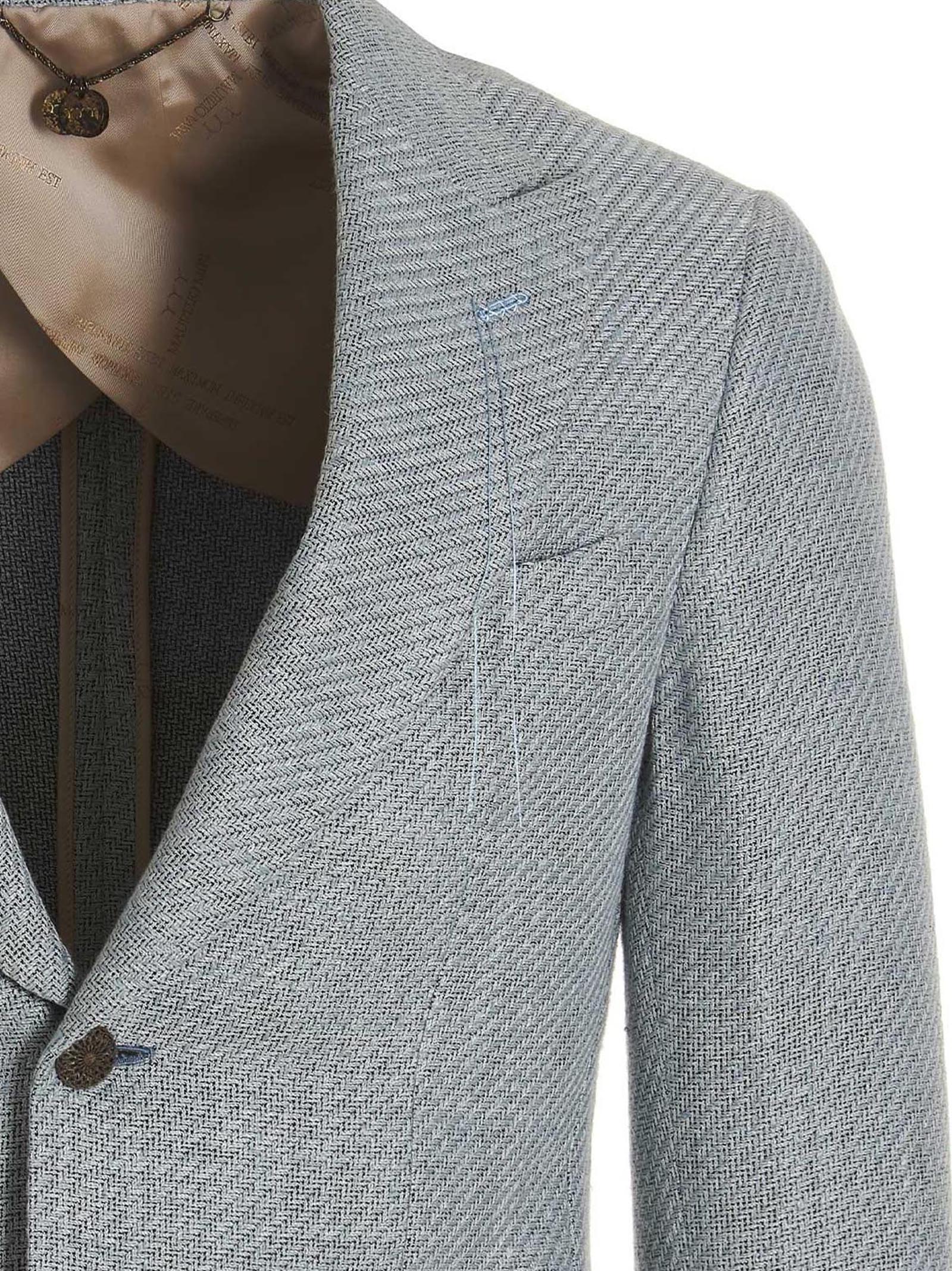 MAURIZIO MIRI Blue Silk Men's Blazer