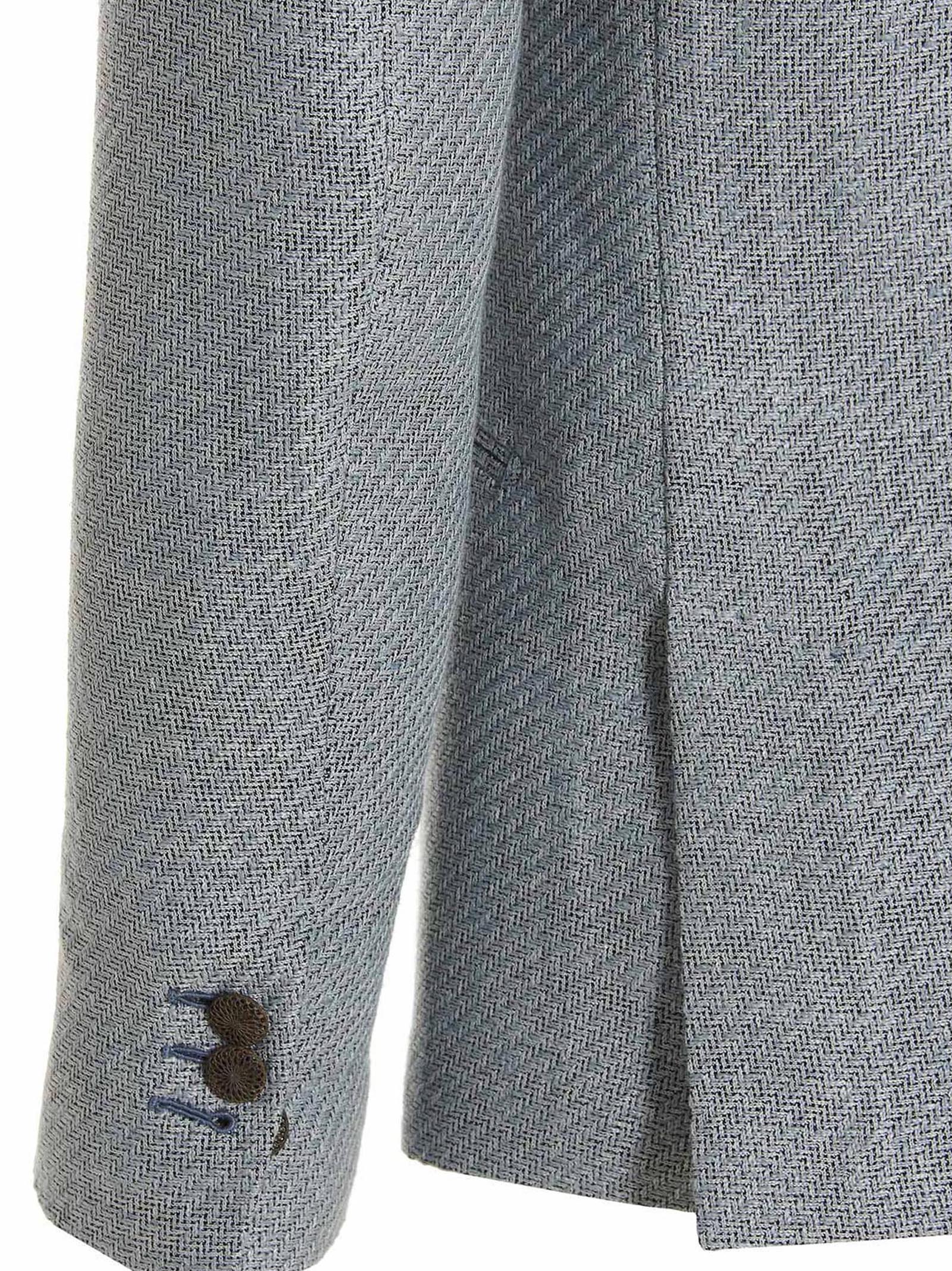 MAURIZIO MIRI Blue Silk Men's Blazer