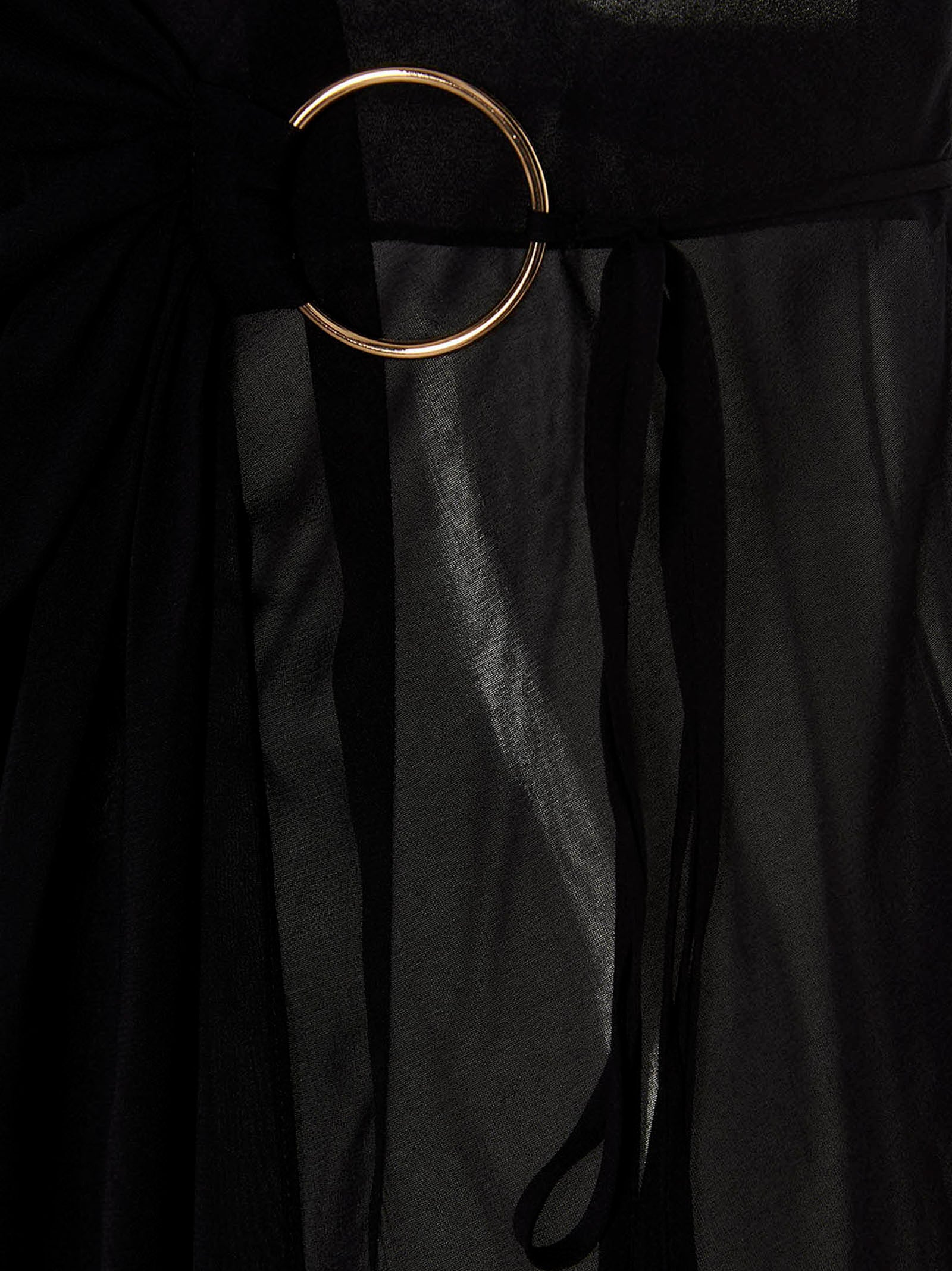 Louisa Ballou Black Silk Long Women's Dress
