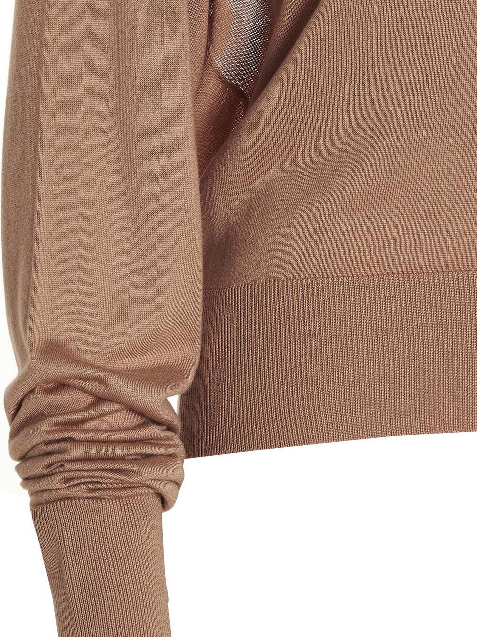 RAMAEL Beige Silk Women's Cardigan