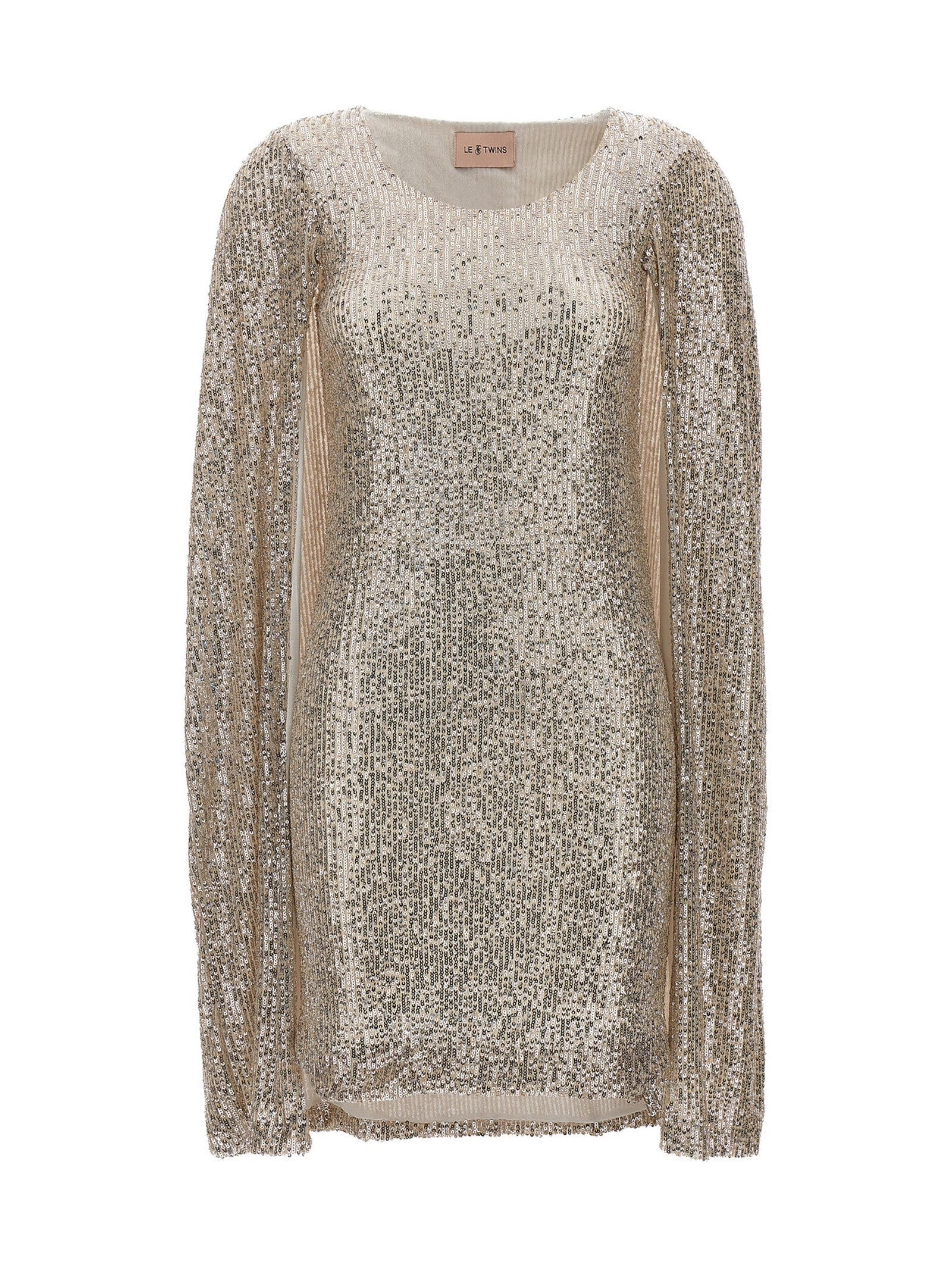 LE TWINS Silver Polyester Short Women's Dress