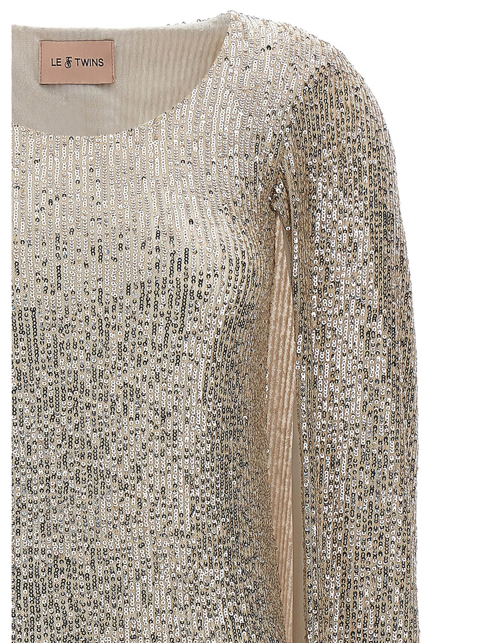 LE TWINS Silver Polyester Short Women's Dress